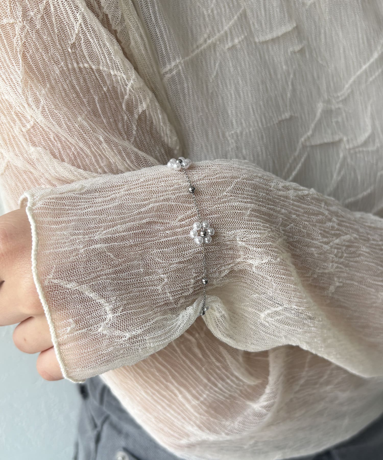 Lattice(ラティス) ＜ステンレス＞フラワーパールブレスレット