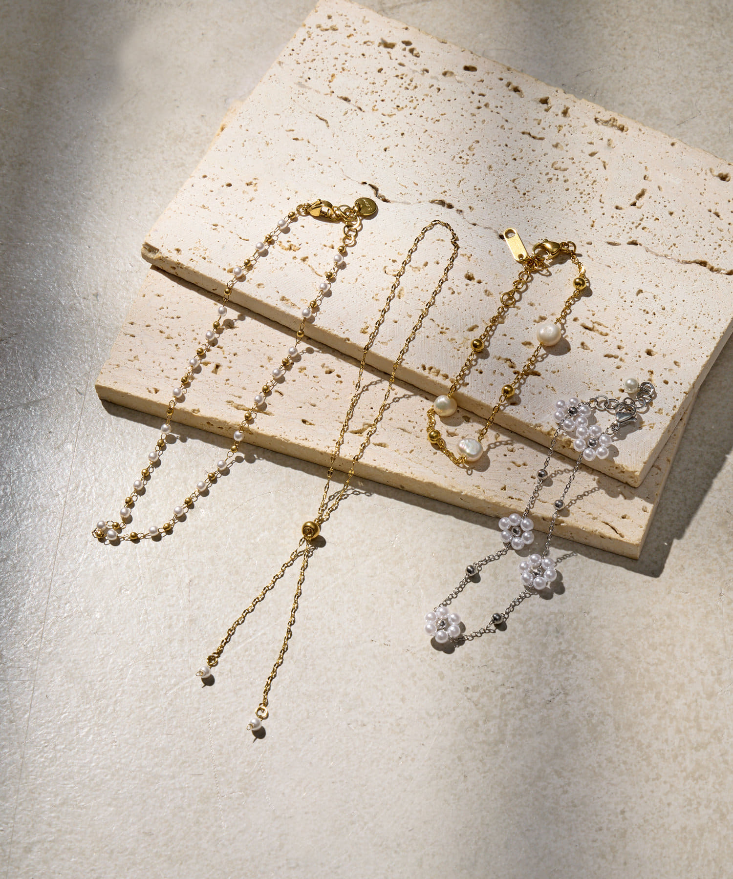 Lattice(ラティス) ＜ステンレス＞フラワーパールブレスレット