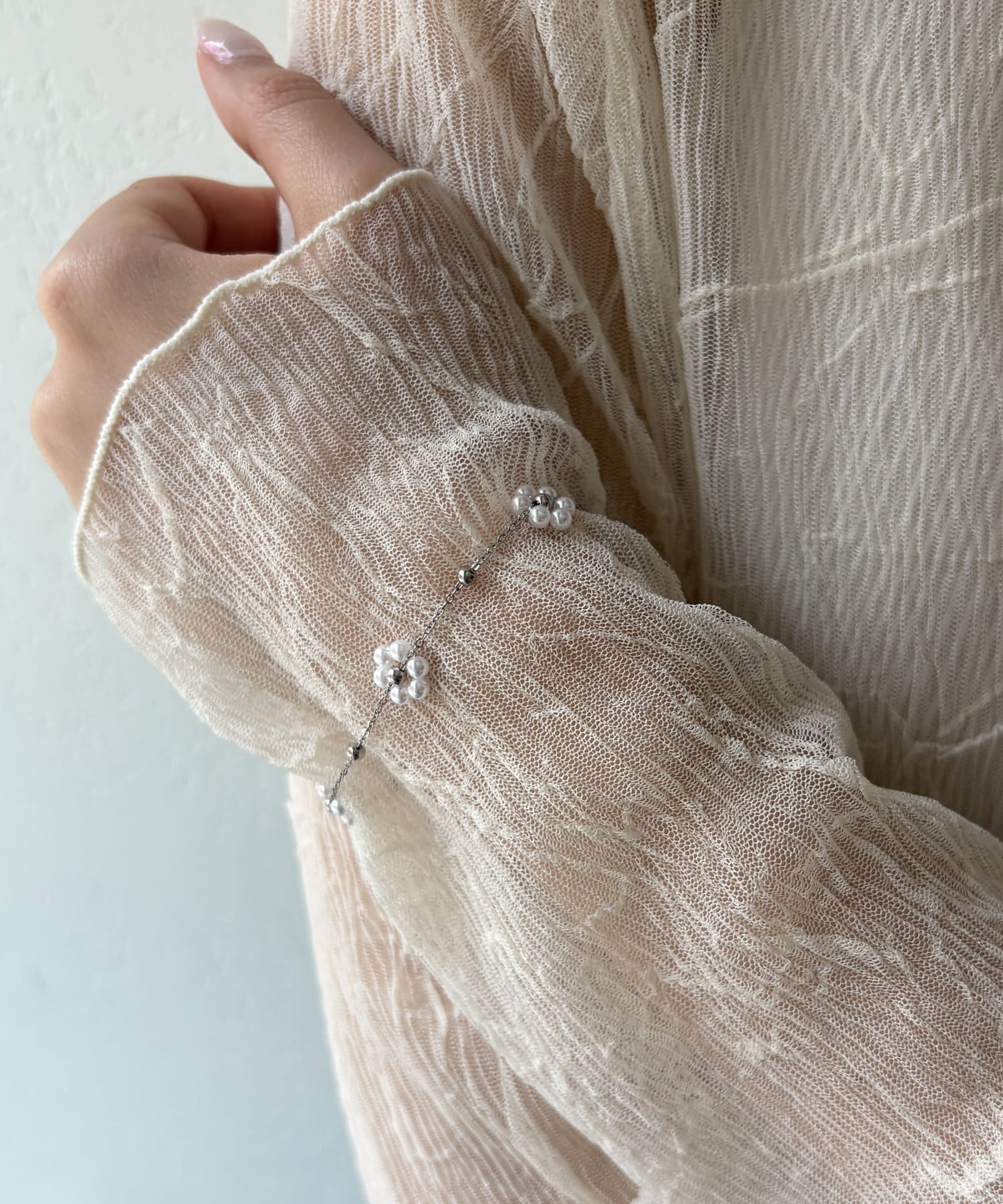 Lattice(ラティス) ＜ステンレス＞フラワーパールブレスレット