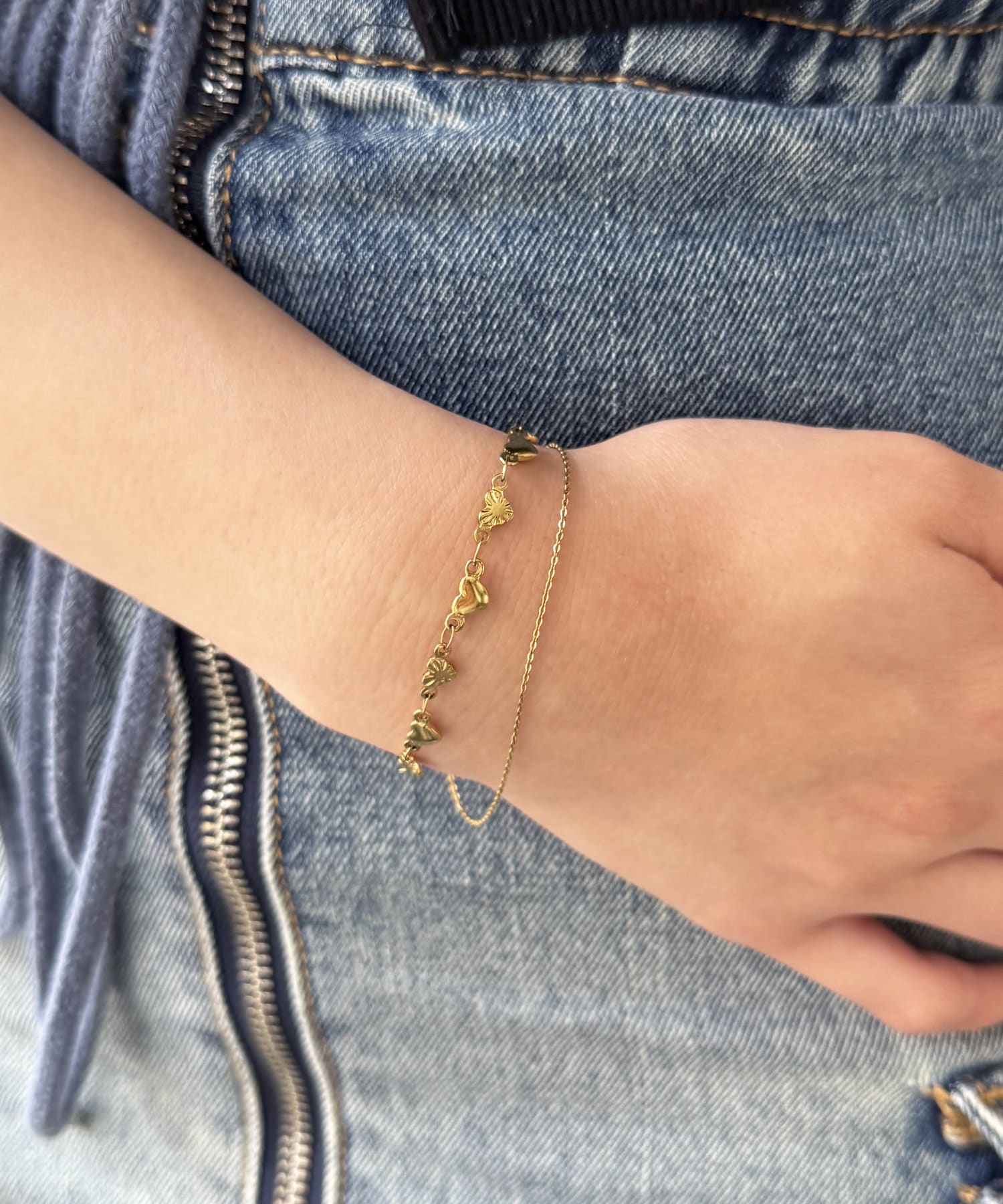 Lattice(ラティス) ＜ステンレス＞ハートチェーンブレスレット