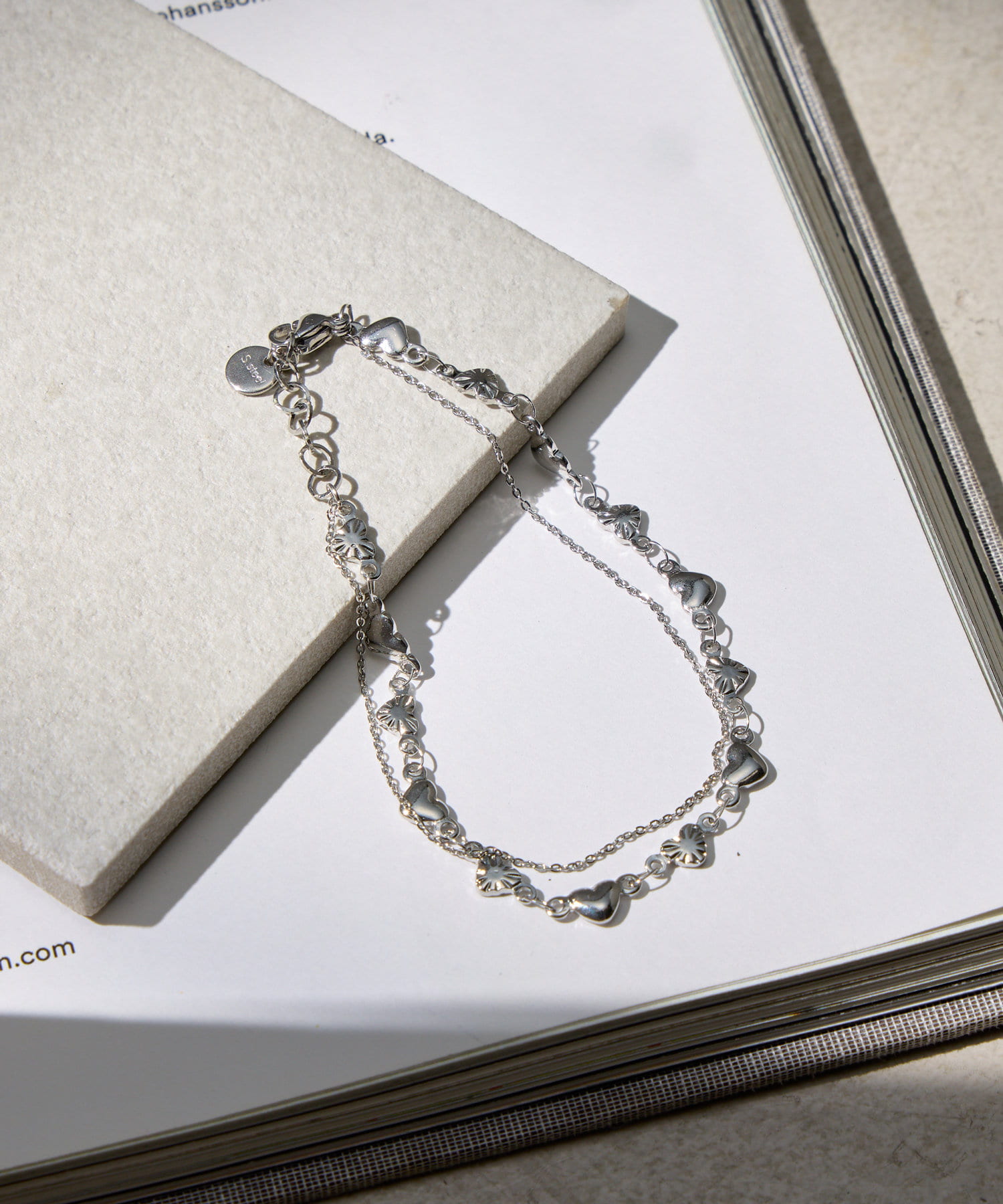 Lattice(ラティス) ＜ステンレス＞ハートチェーンブレスレット