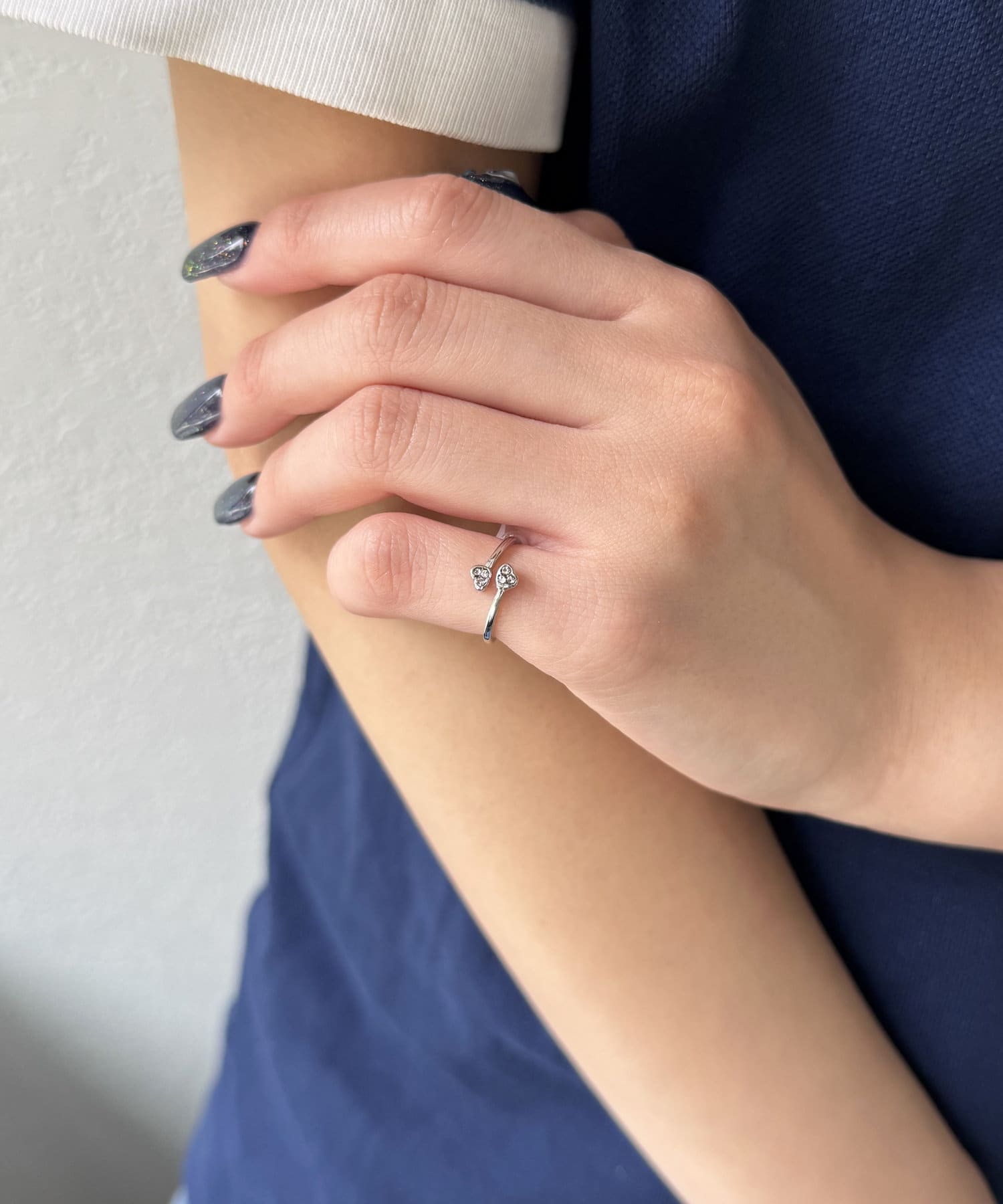 Lattice(ラティス) ダブルハートピンキーリング