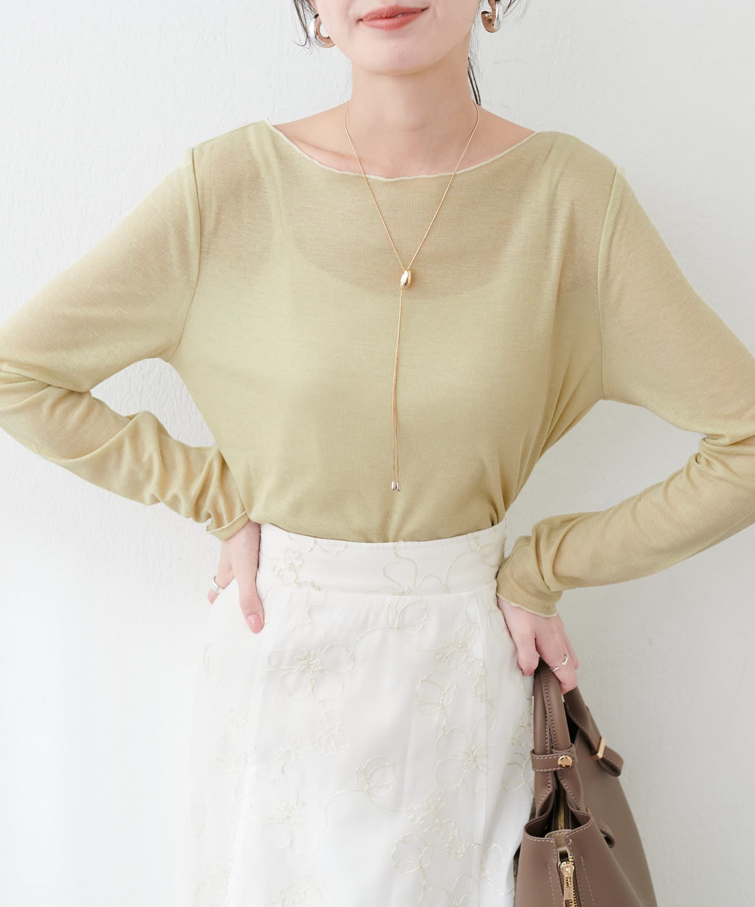 NICE CLAUP / OLIVE des OLIVE OUTLET(ナイスクラップ  / オリーブ デ オリーブ アウトレット) 【natural couture】とろみシアープルオーバー
