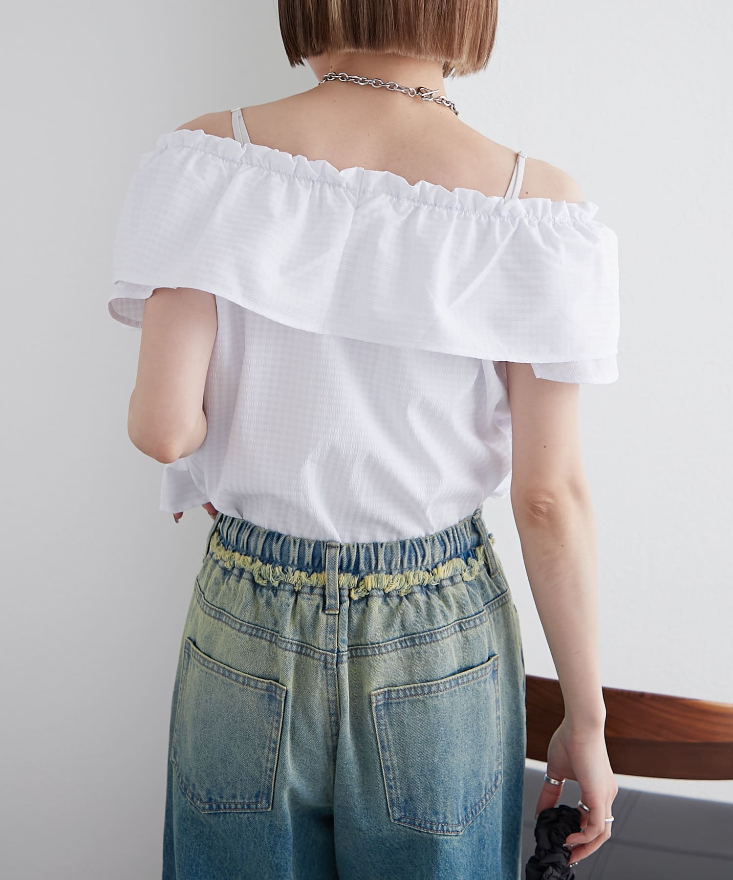 ギンガムカシュクールブラウス | w closet(ダブルクローゼット