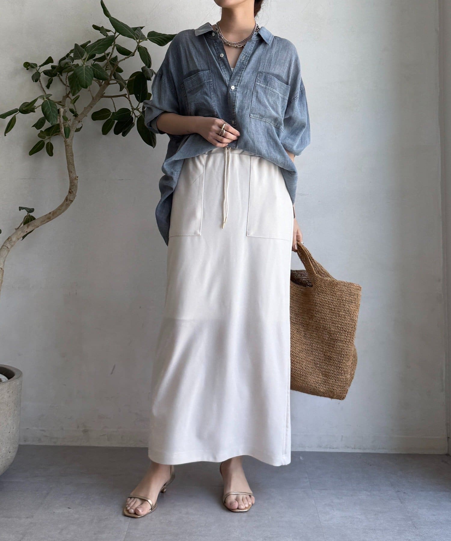 WEB限定】 カットジョーゼットタイトスカート | DOUDOU(ドゥドゥ