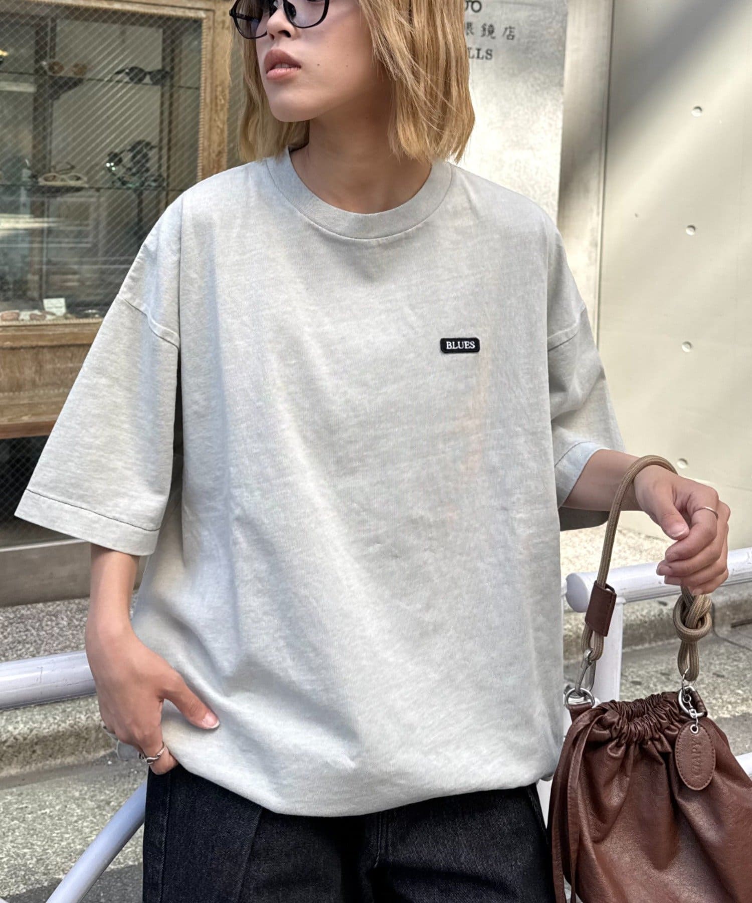 CIAOPANIC TYPY(チャオパニックティピー) 【ユニセックス】オーバーダイボックスロゴステッチTee