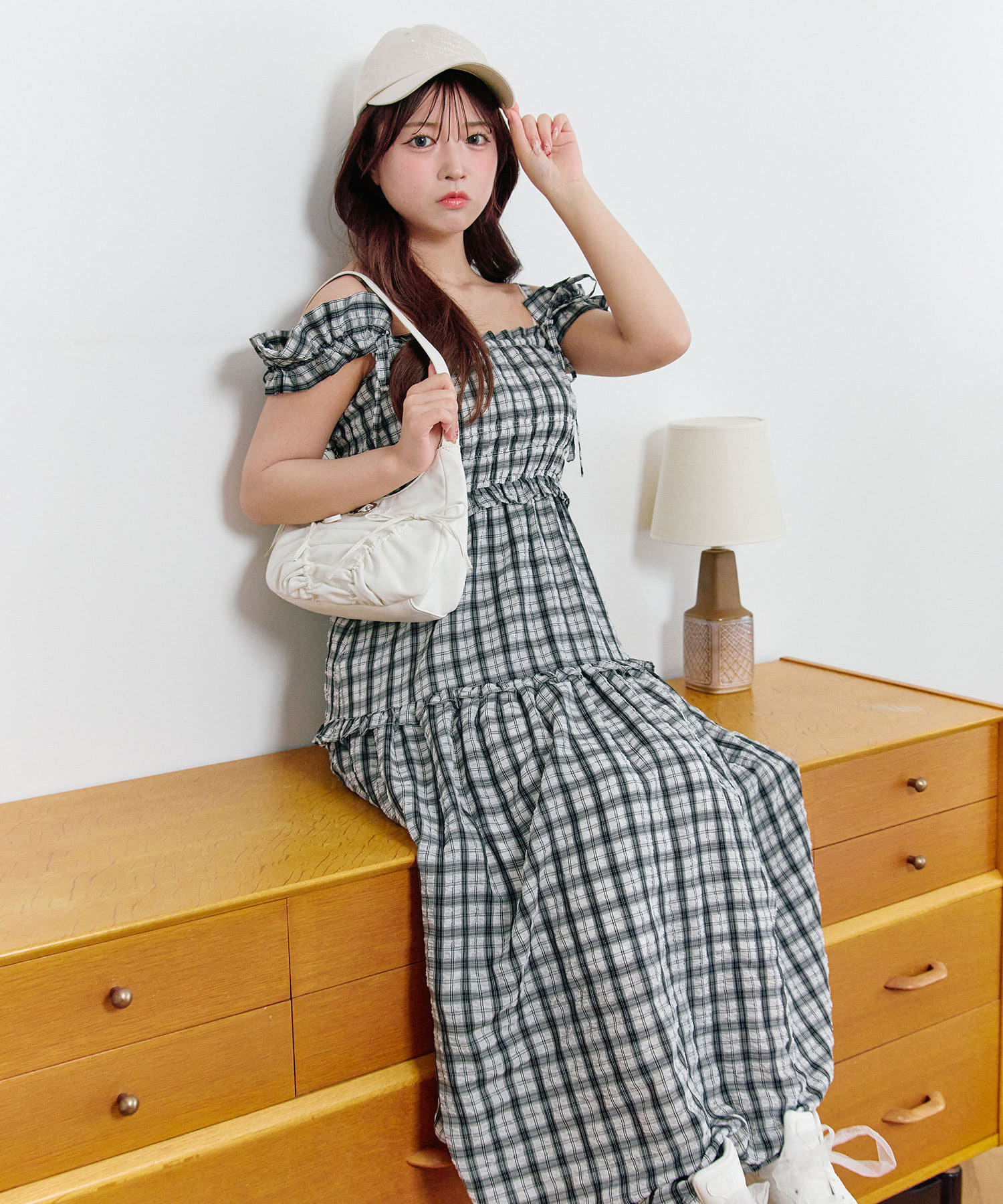 OLIVE des OLIVE(オリーブ デ オリーブ) 【S/Mサイズ展開】フリルリボンキャミワンピ