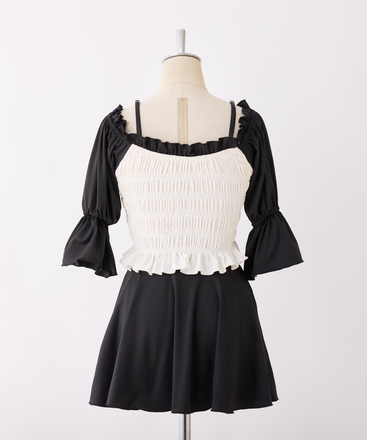 one after another NICE CLAUP(ワンアフターアナザー ナイスクラップ) swimwear/シャーリング配色リボン(3点セット)