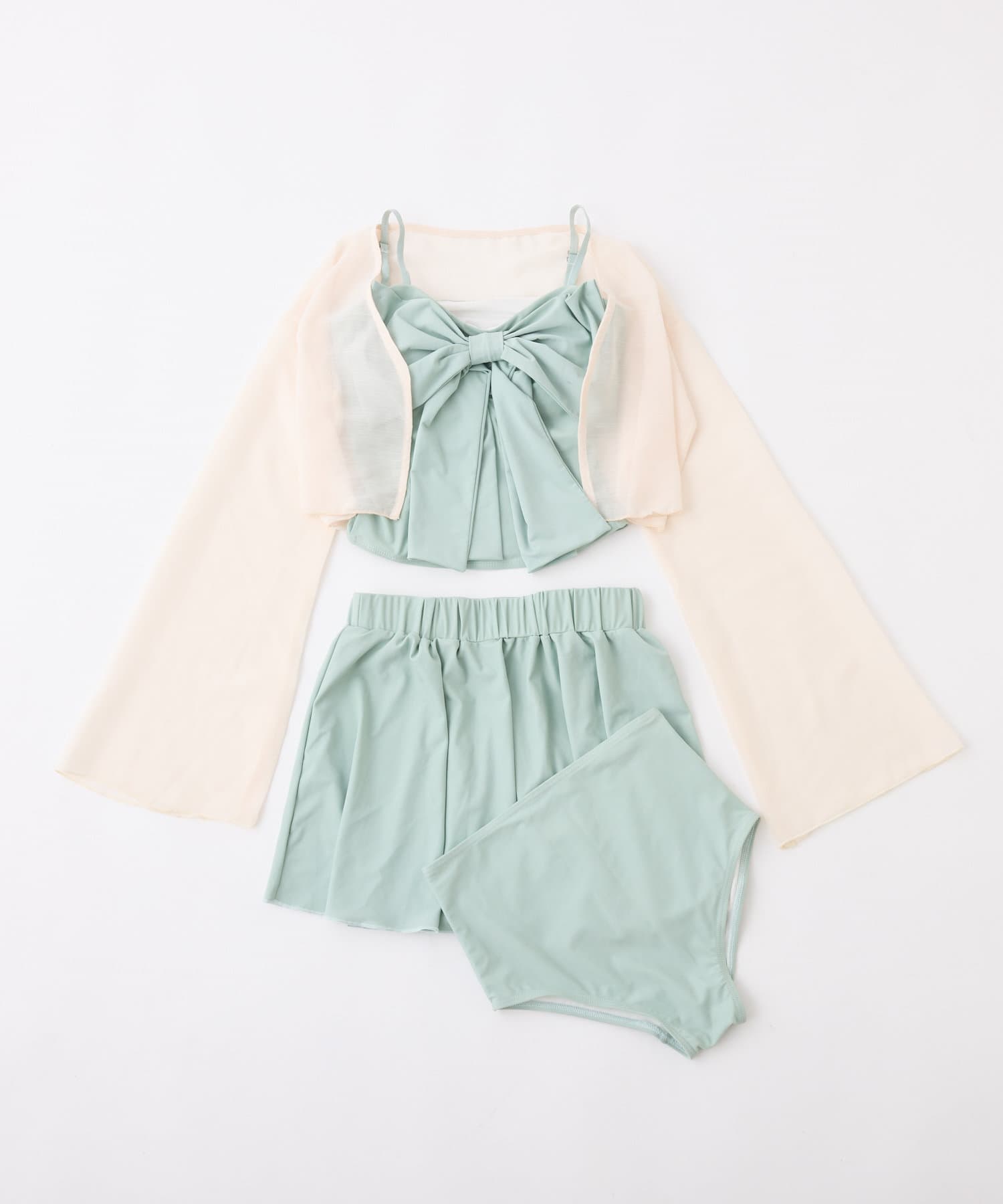 one after another NICE CLAUP(ワンアフターアナザー ナイスクラップ) swimwear/フロントリボン羽織りSET(4点セット)