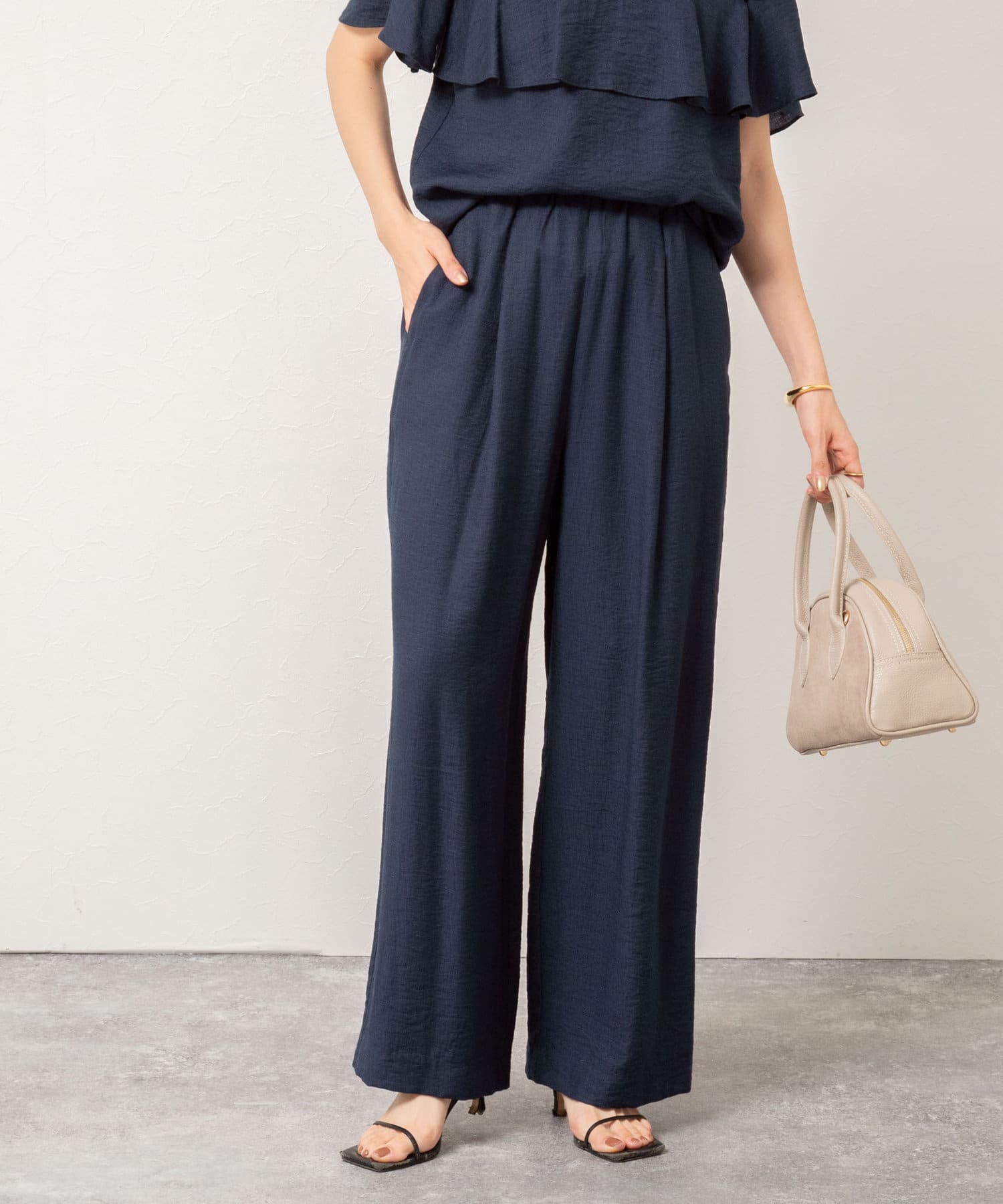 NOLLEY'S(ノーリーズ) ◇【WEB限定】《セットアップ対応》ジュピターインゴムイージーワイドパンツ