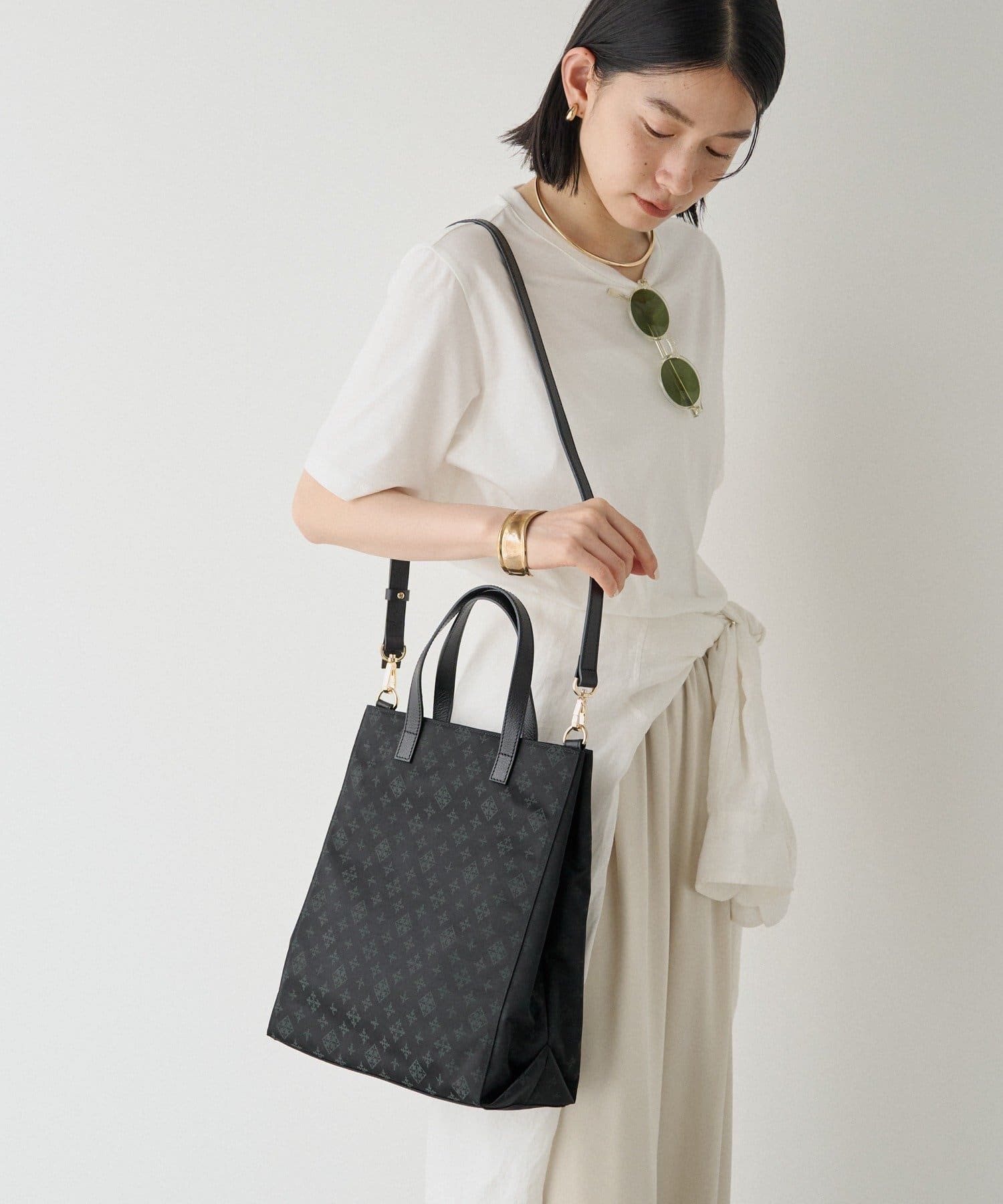 russet(ラシット) ［人気のSHOPPERがアップデートして再登場］モノグラムナイロン2WAYトートバッグ