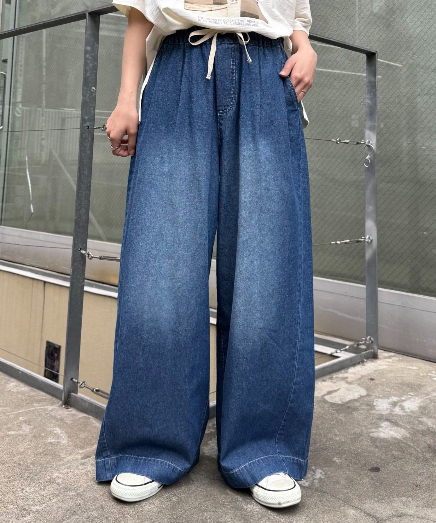 CIAOPANIC TYPY(チャオパニックティピー) 【低身長・高身長対応/サイズ展開あり】柔らかワイドイージーデニム