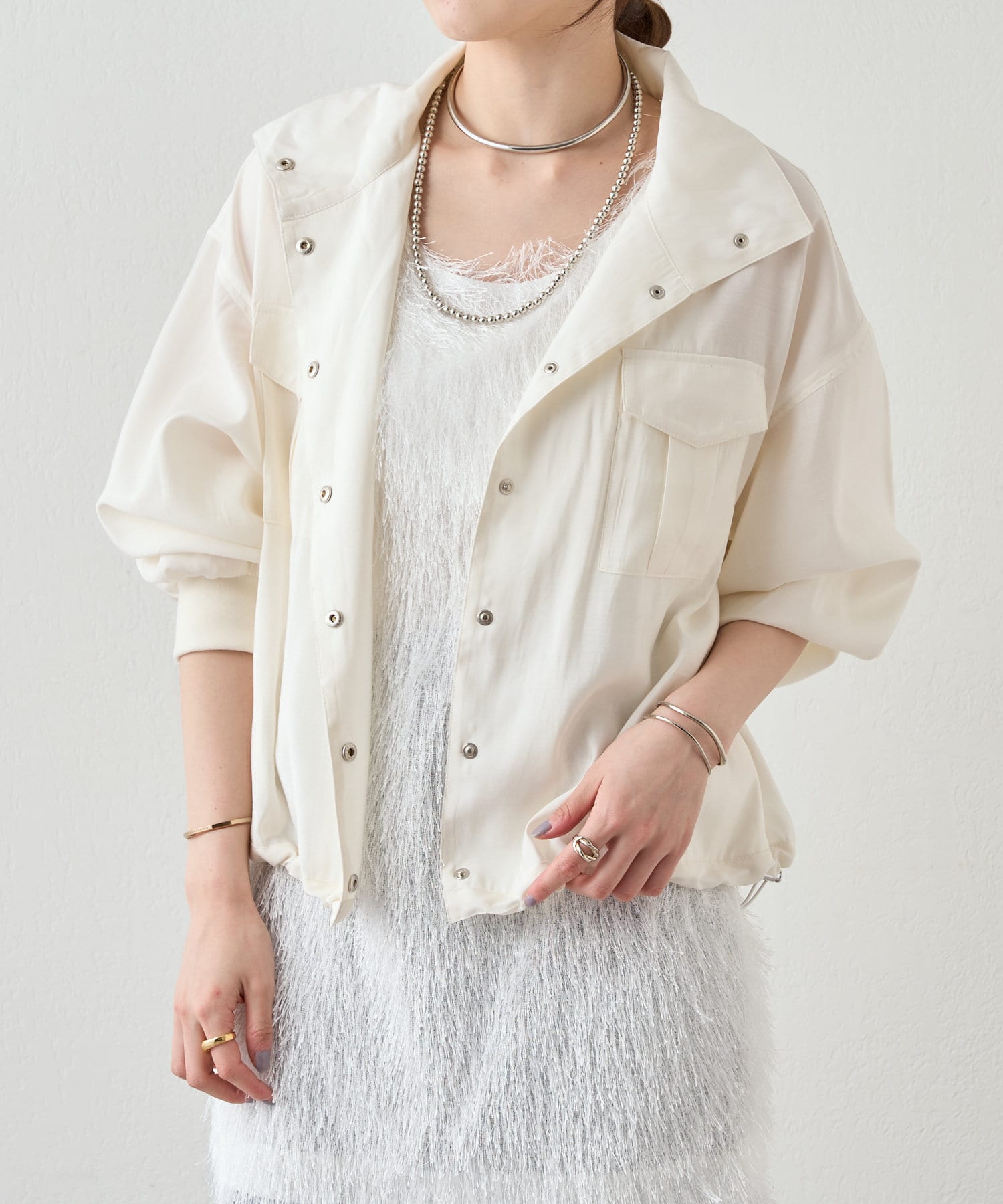 BEAMS HEART｜バックヨーク シアーブルゾン 25SS 母の日 透け感