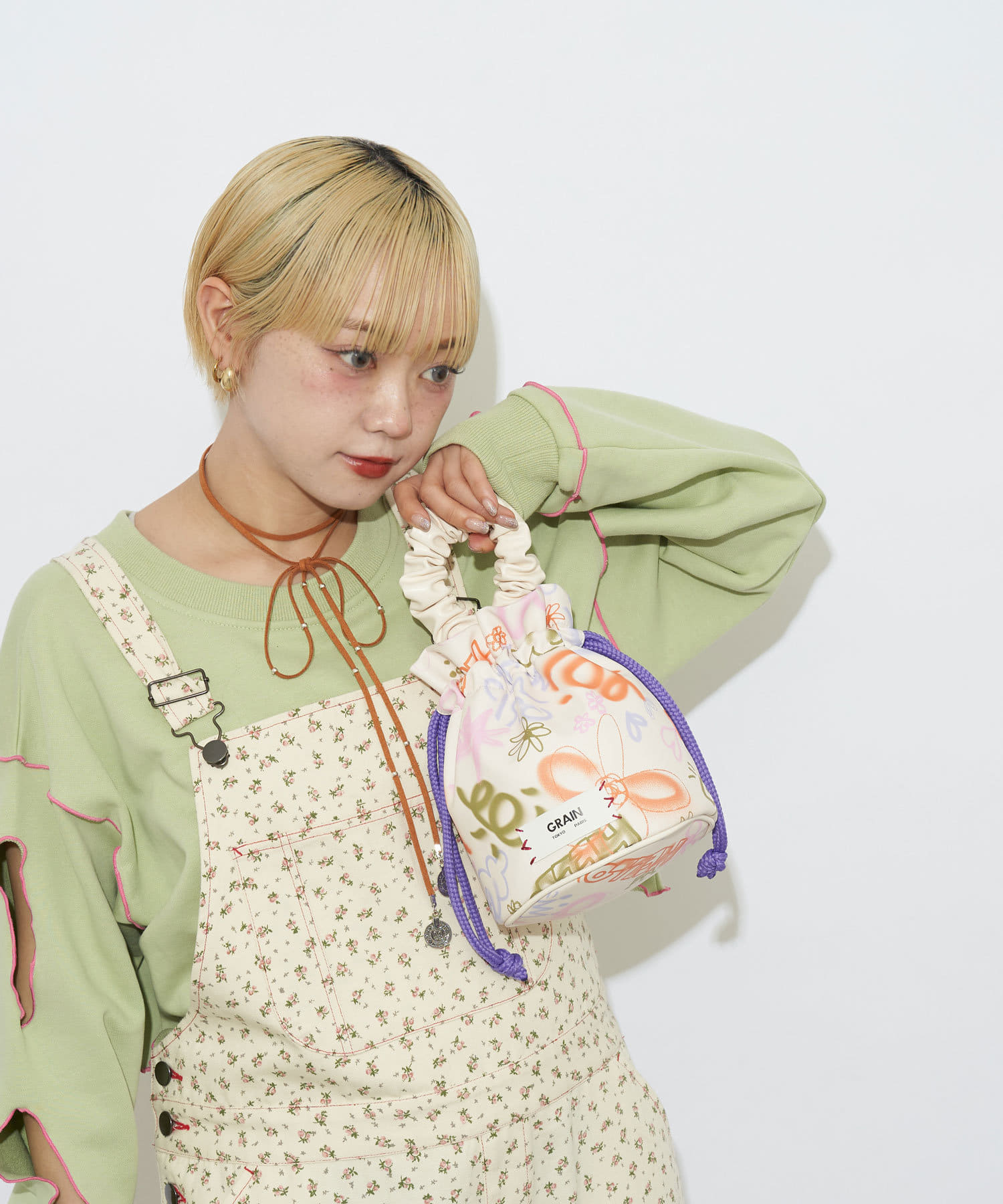 Ciaopanic】【H.S×GRAIN】ギャザーハンドル巾着バッグ | OUTLET