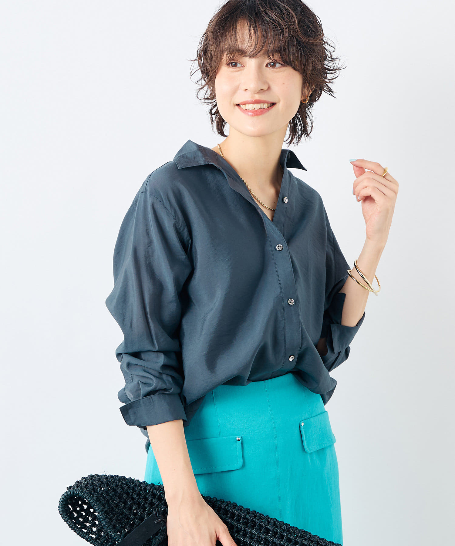 NOLLEY'S(ノーリーズ) 《セットアップ対応》シアーローン２WAYシャツ