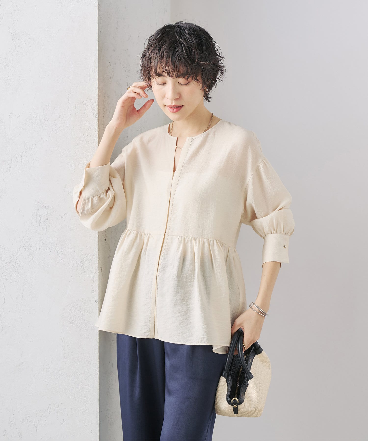 NOLLEY'S(ノーリーズ) シアーシルクペプラムBL