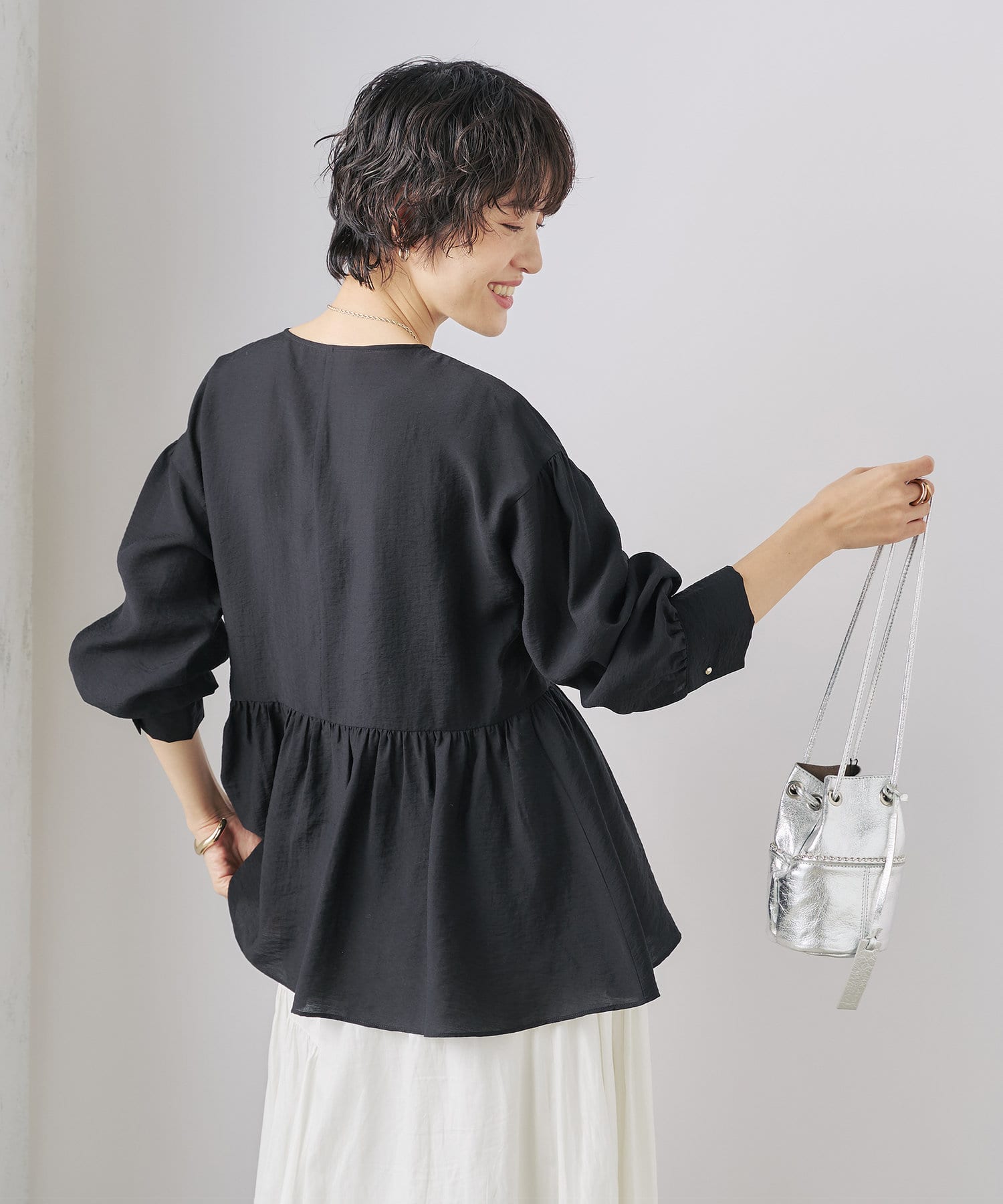 NOLLEY'S(ノーリーズ) シアーシルクペプラムBL