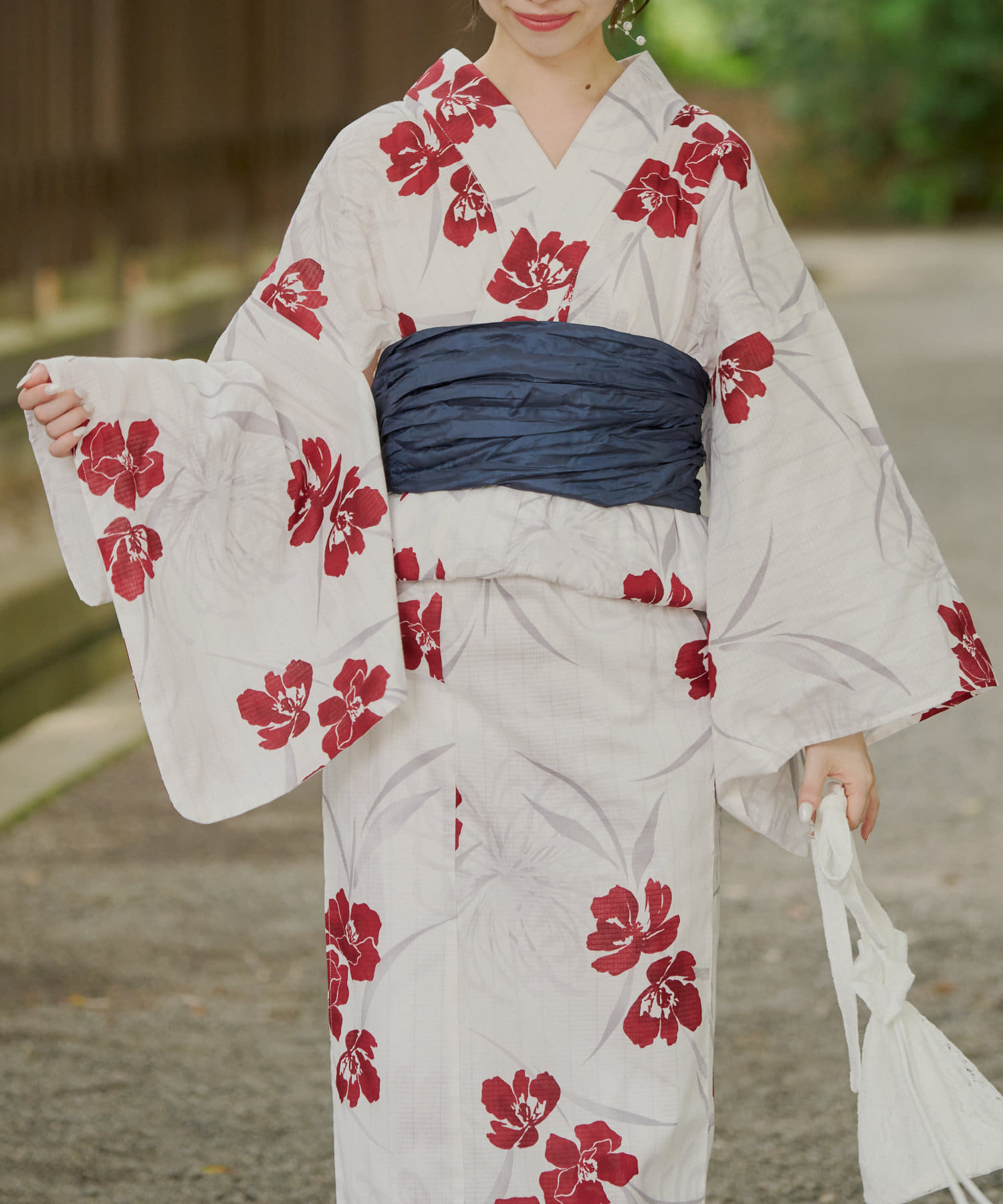 choco-latchaud様 高級浴衣　新品　フリーサイズ Rew-You 浴衣 高級浴衣 2点セット キャバ浴衣 白 レディース浴衣