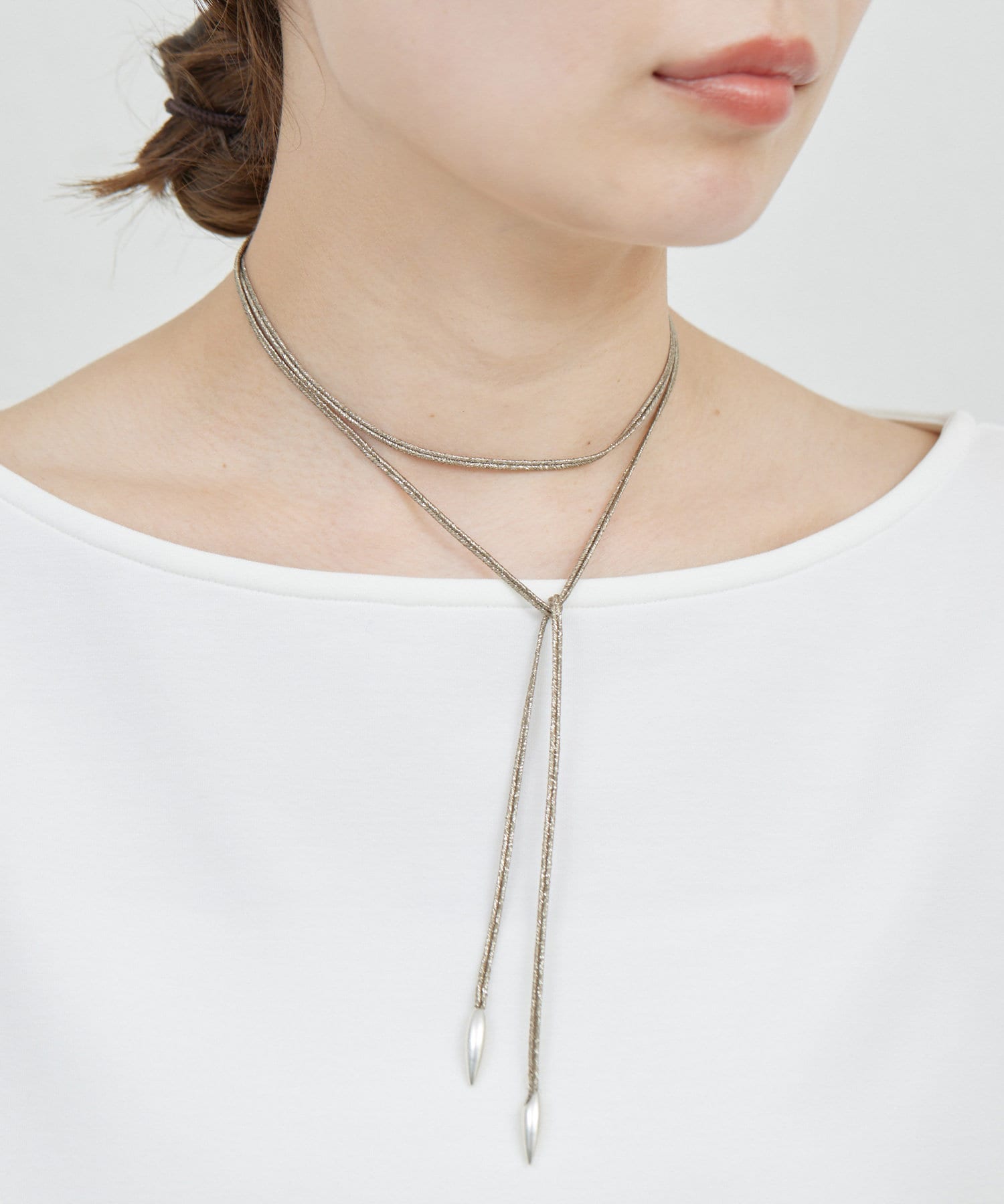PRADA◆クロシェ編み コードチョーカー メタルロゴチャーム付き 2.718×Lemme.】パールコードチョーカー | GALLARDAGALANTE(ガ