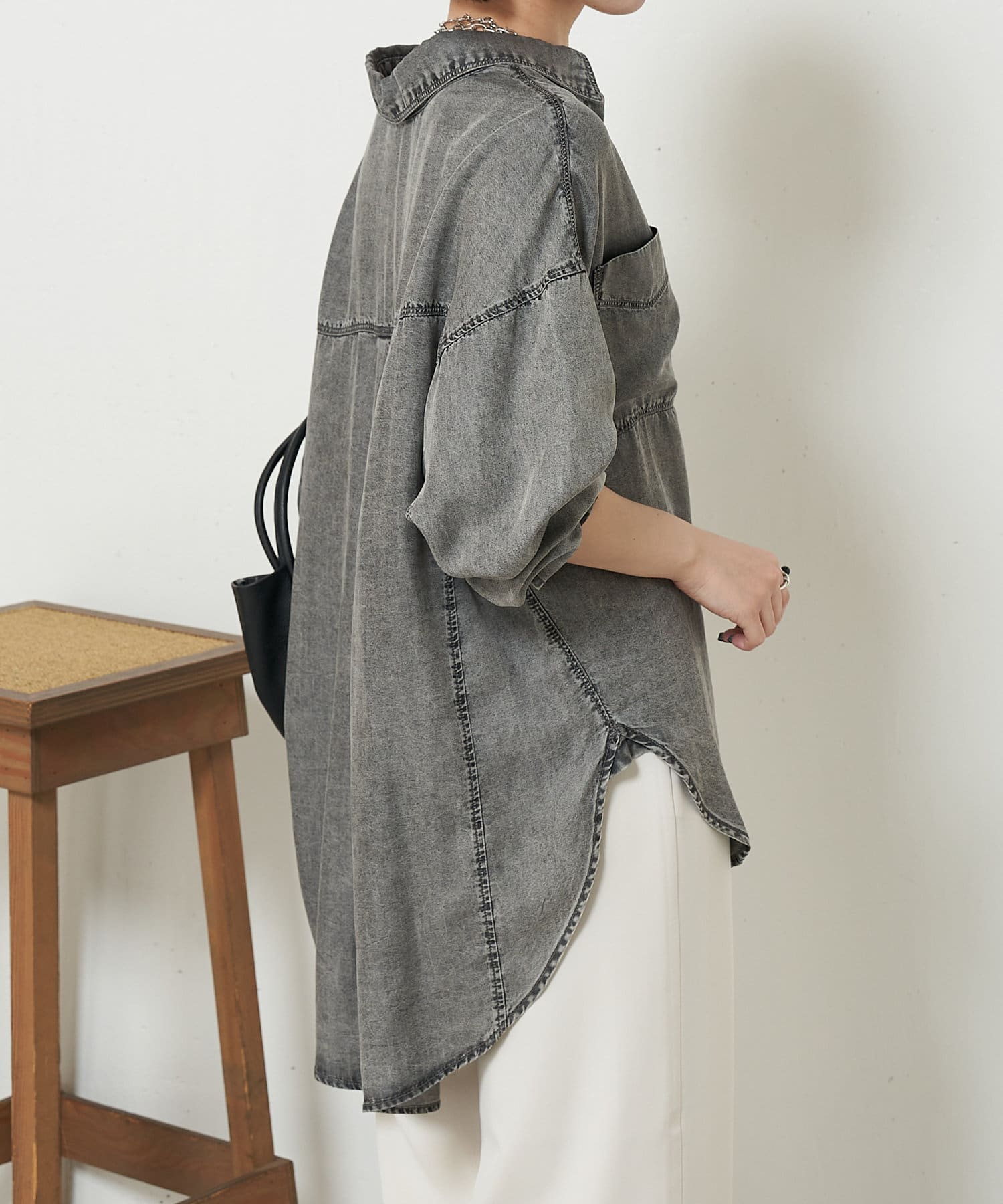 Jena　espace merveilleux(ジェナ　エスパスメルヴェイユ) 【待望のサイズ展開！オールシーズン着れる】テンセルデニムシャツ