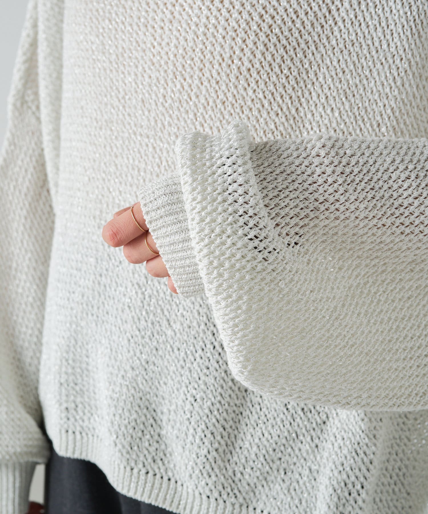 OUTLET(アウトレット) 【Omekashi】リネンワイドニットプルオーバー