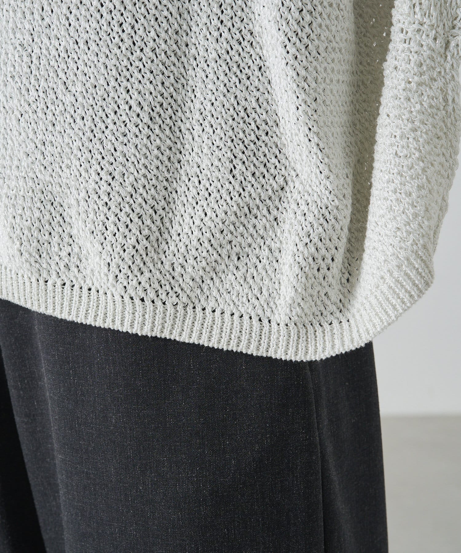 OUTLET(アウトレット) 【Omekashi】リネンワイドニットプルオーバー