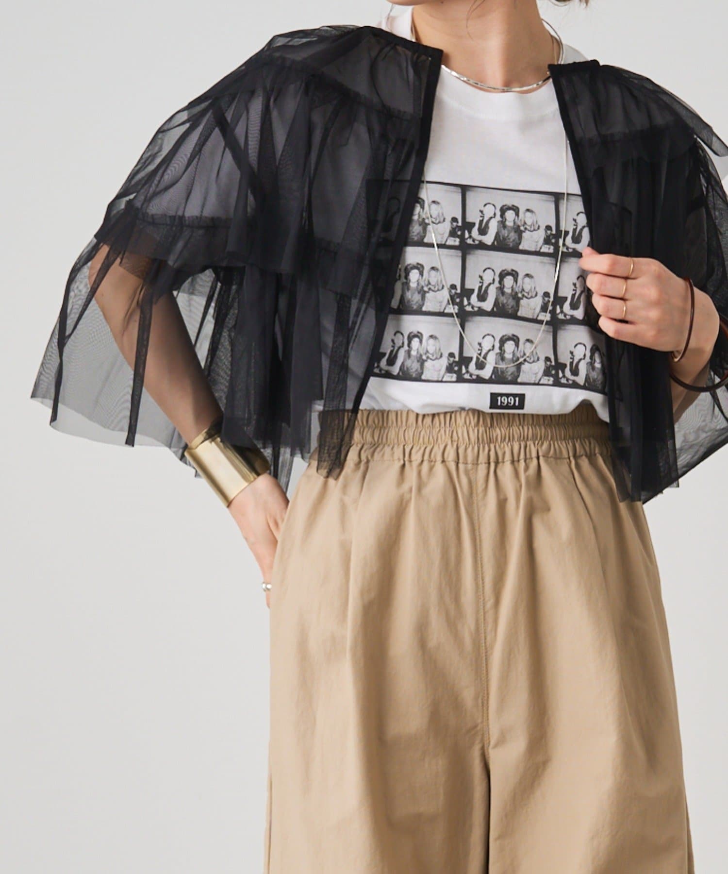 OUTLET(アウトレット) 【Omekashi】チュールティアードブラウス