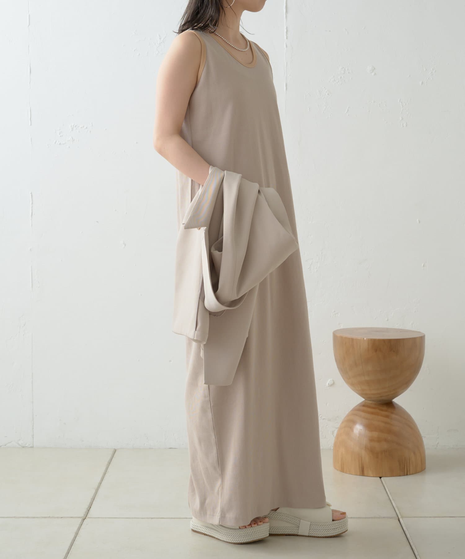 OUTLET(アウトレット) 【Omekashi】パイピングアメスリタンクワンピース