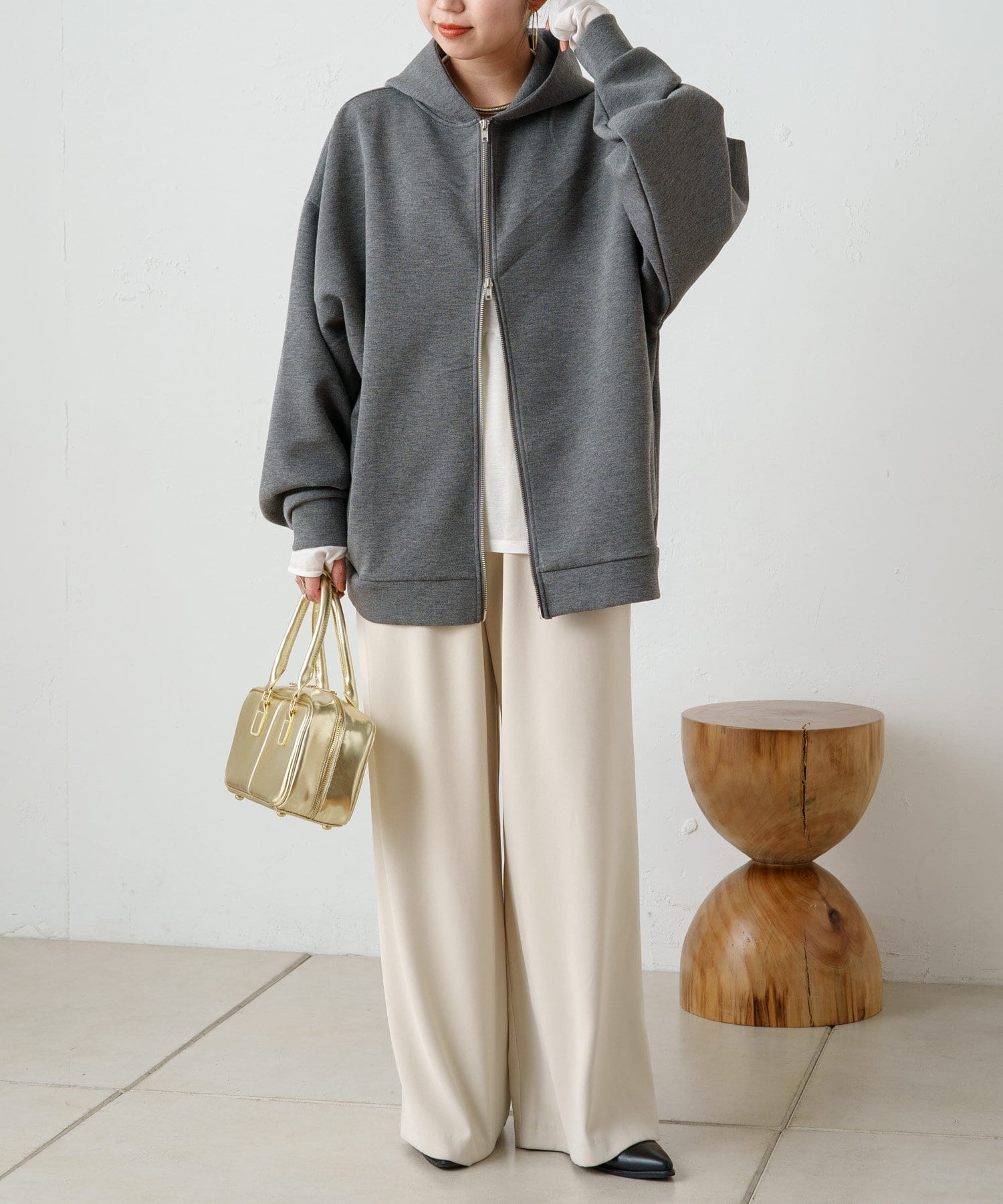 OUTLET(アウトレット) 【Omekashi】シアーペプラムロングTシャツ