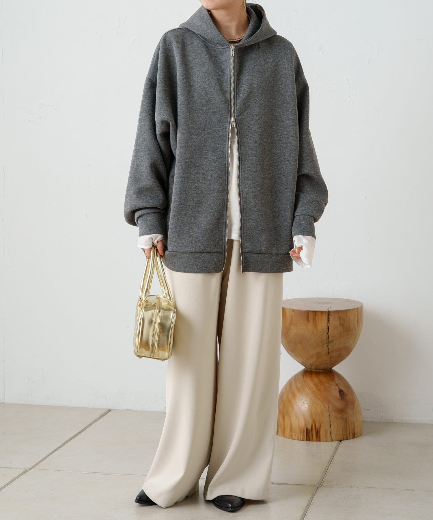 OUTLET(アウトレット) 【Omekashi】シアーペプラムロングTシャツ