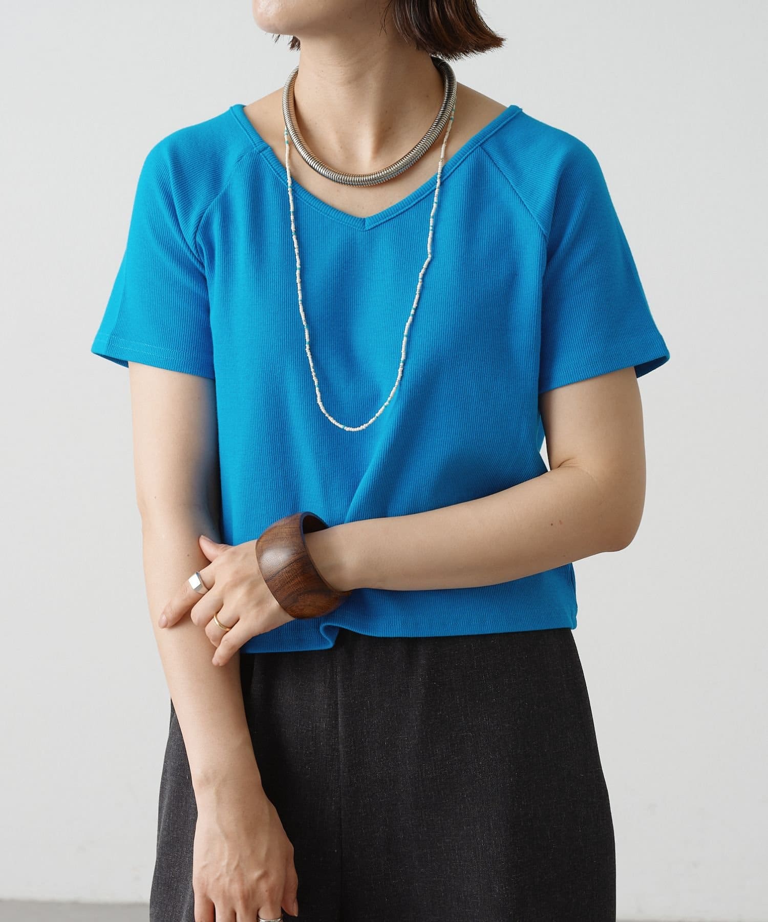 OUTLET(アウトレット) 【Omekashi】2WAYテレコラグランT