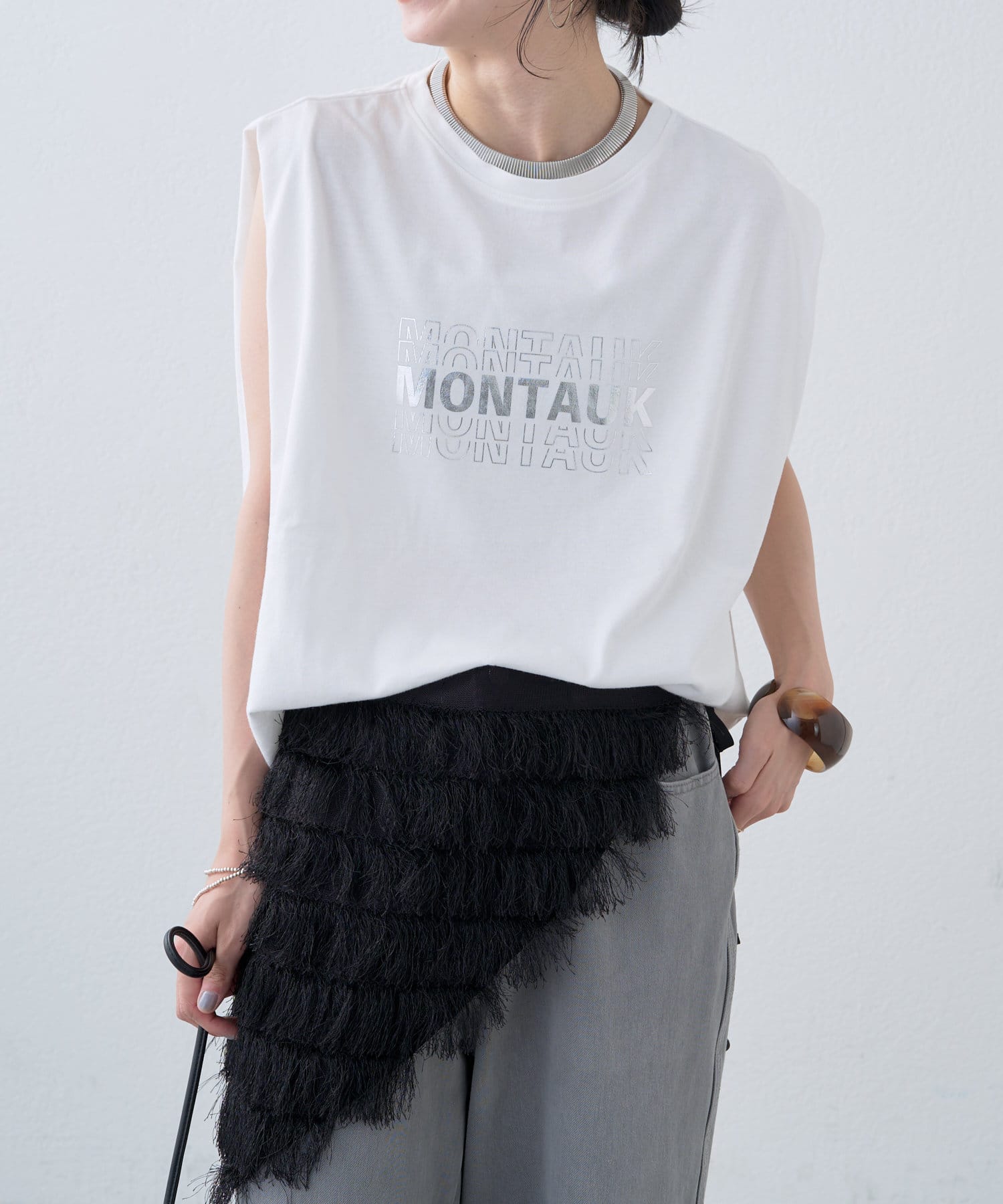 OUTLET(アウトレット) 【Omekashi】MONTAUKスリーブレスTEE