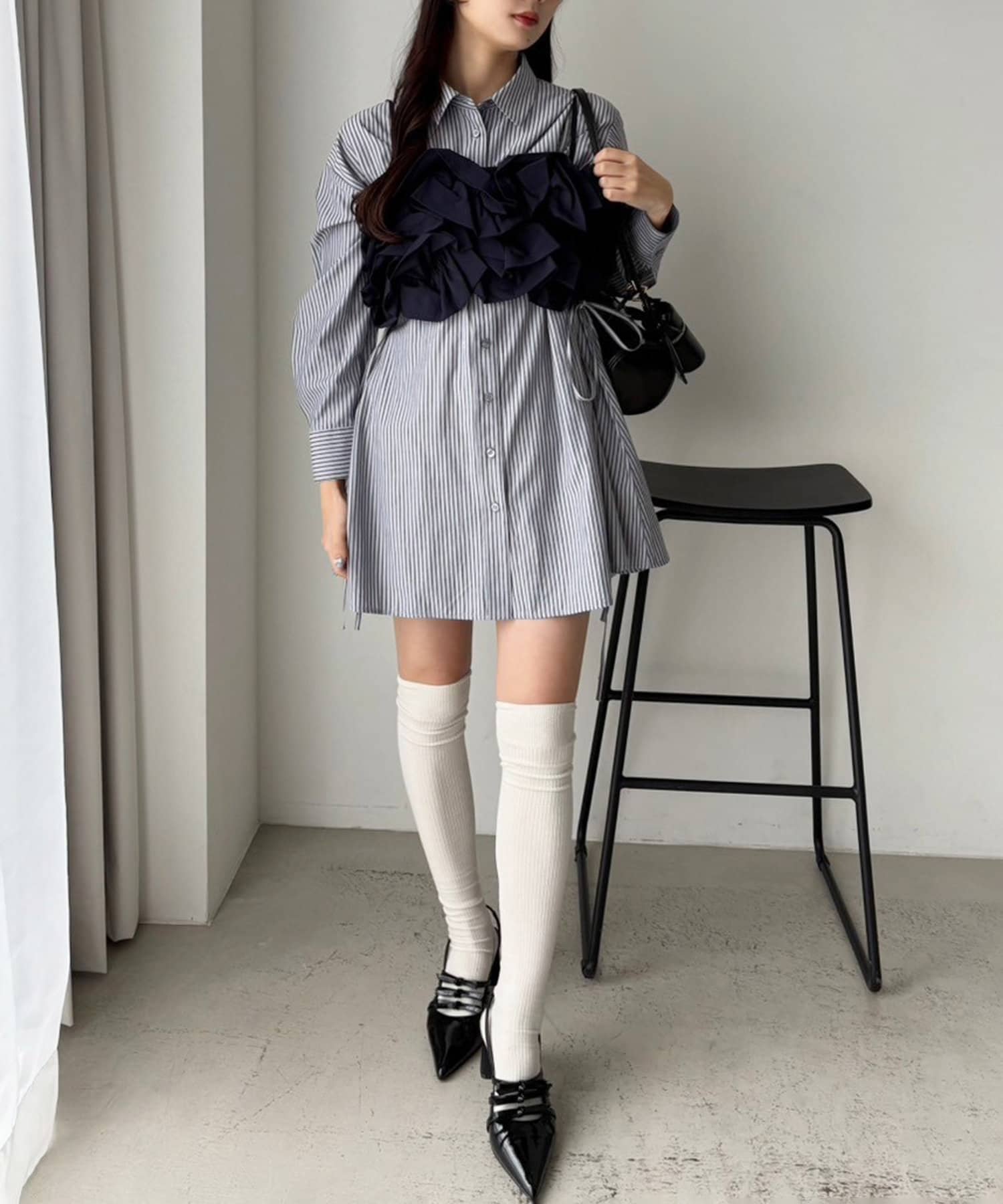 NICE CLAUP / OLIVE des OLIVE OUTLET(ナイスクラップ  / オリーブ デ オリーブ アウトレット) 【one after another】シャツビスチェセット
