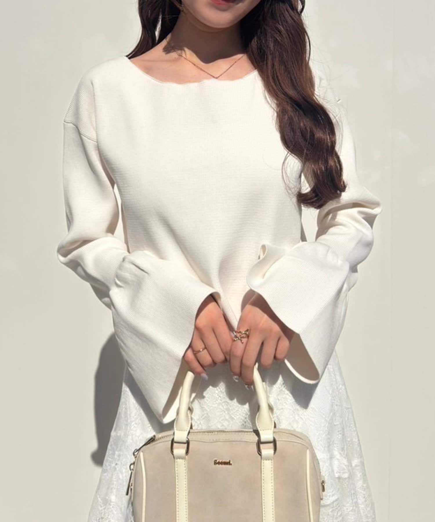 NICE CLAUP / OLIVE des OLIVE OUTLET(ナイスクラップ  / オリーブ デ オリーブ アウトレット) 【one after another】レースアップニット