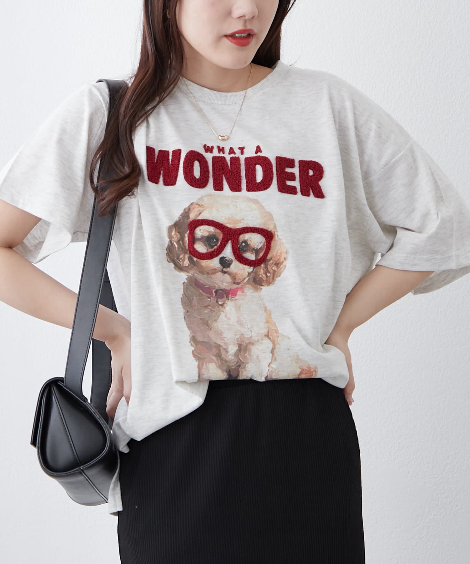 NICE CLAUP / OLIVE des OLIVE OUTLET(ナイスクラップ  / オリーブ デ オリーブ アウトレット) 【RMAF】メガネ犬半袖T