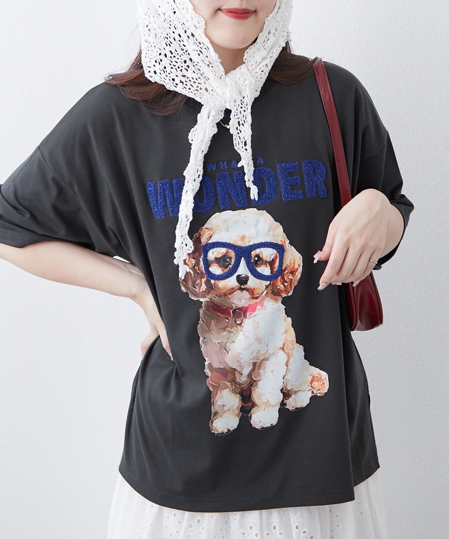 NICE CLAUP / OLIVE des OLIVE OUTLET(ナイスクラップ  / オリーブ デ オリーブ アウトレット) 【RMAF】メガネ犬半袖T