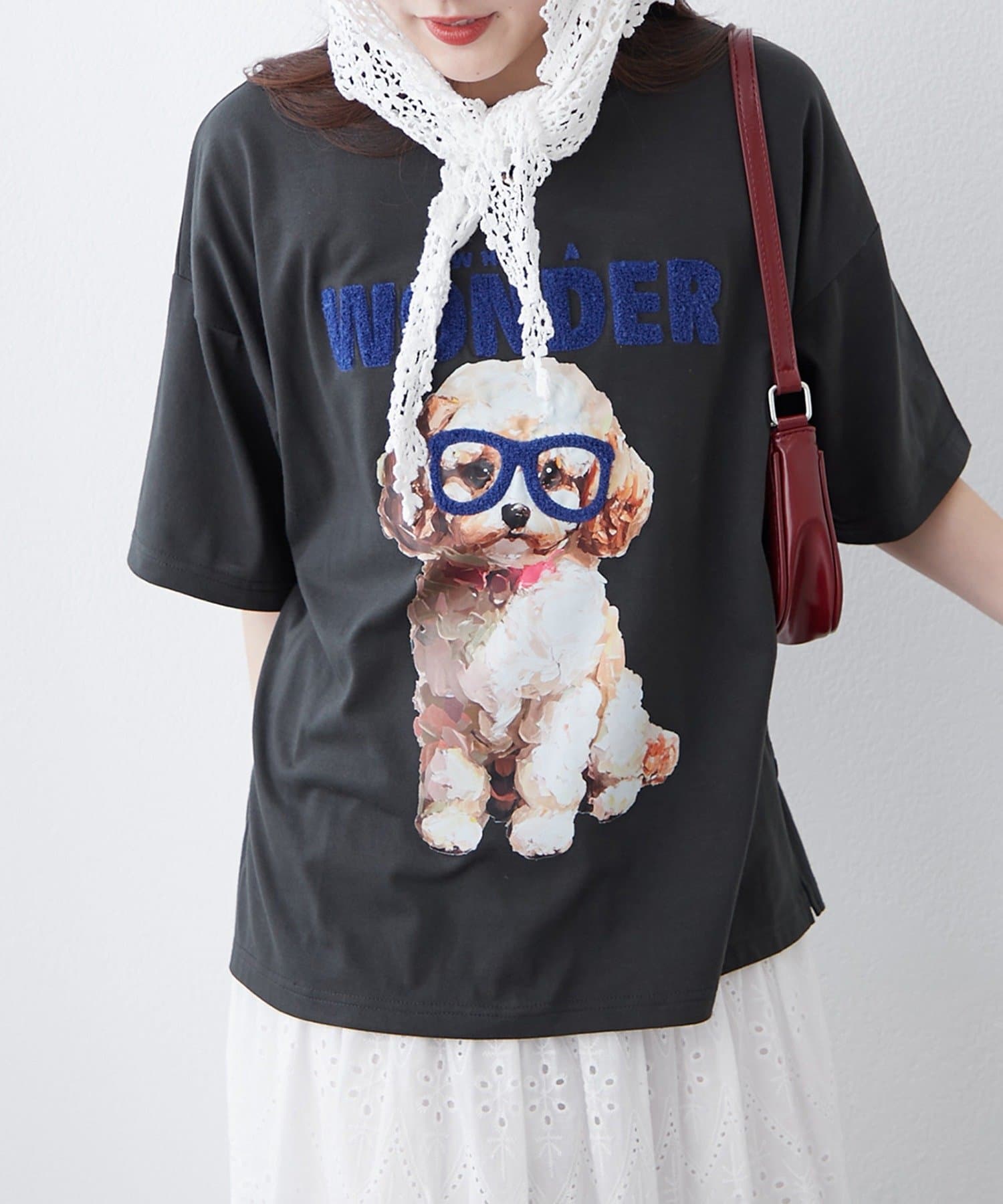 NICE CLAUP / OLIVE des OLIVE OUTLET(ナイスクラップ  / オリーブ デ オリーブ アウトレット) 【RMAF】メガネ犬半袖T