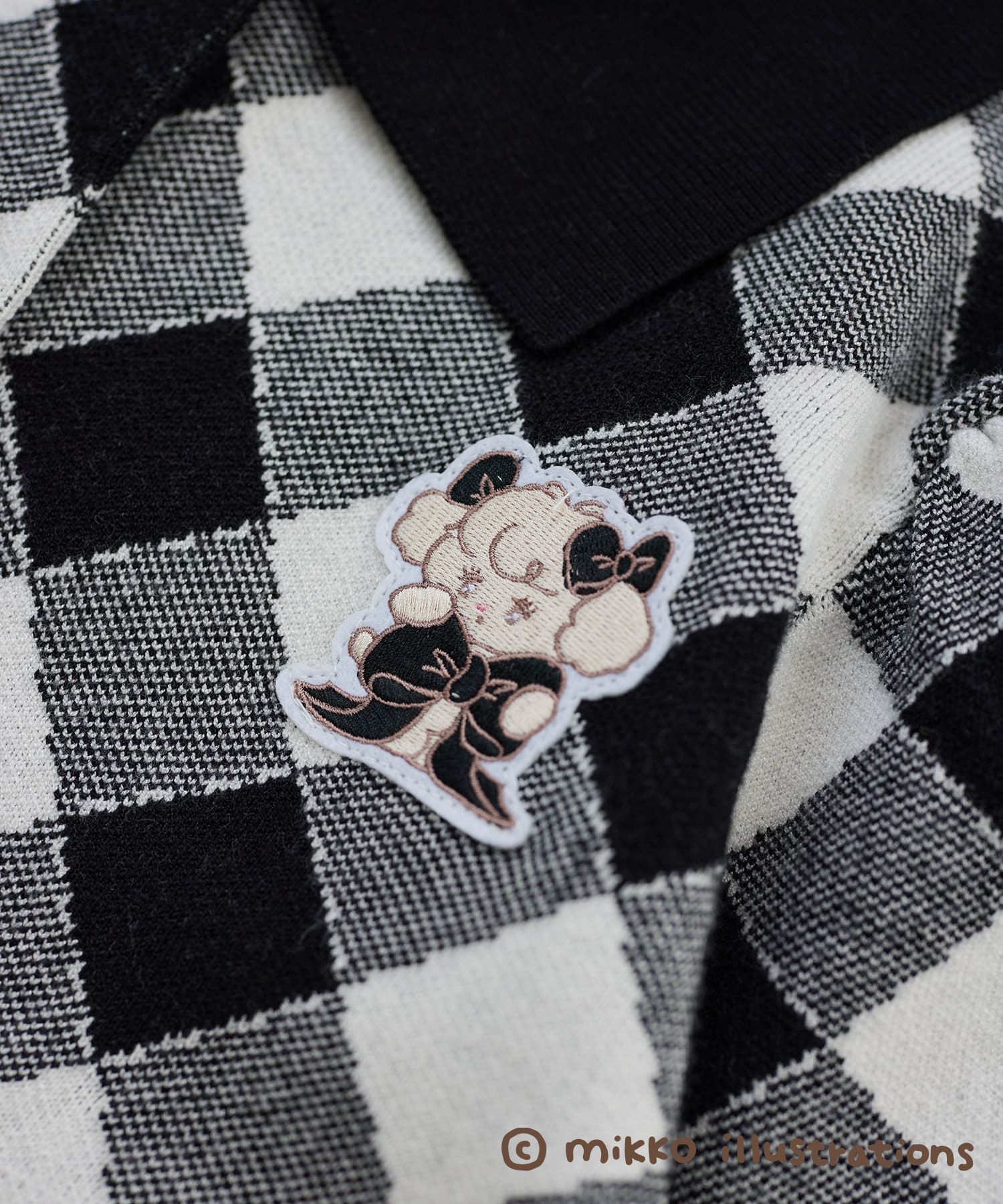 one after another NICE CLAUP(ワンアフターアナザー ナイスクラップ) 【mikko コラボ】刺繍入りポロ衿セットアップ