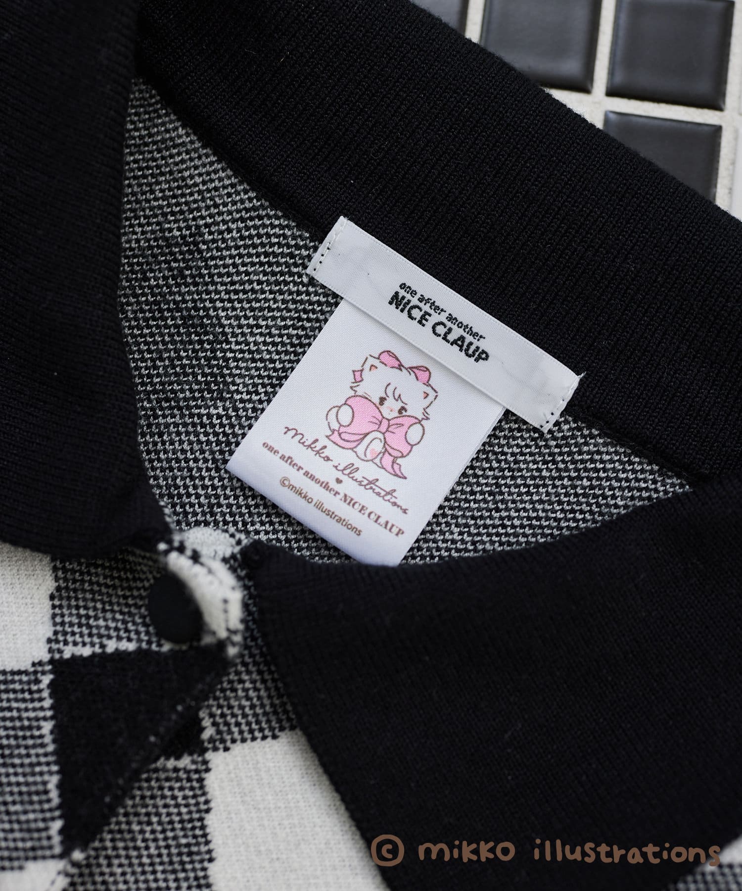 one after another NICE CLAUP(ワンアフターアナザー ナイスクラップ) 【mikko コラボ】刺繍入りポロ衿セットアップ