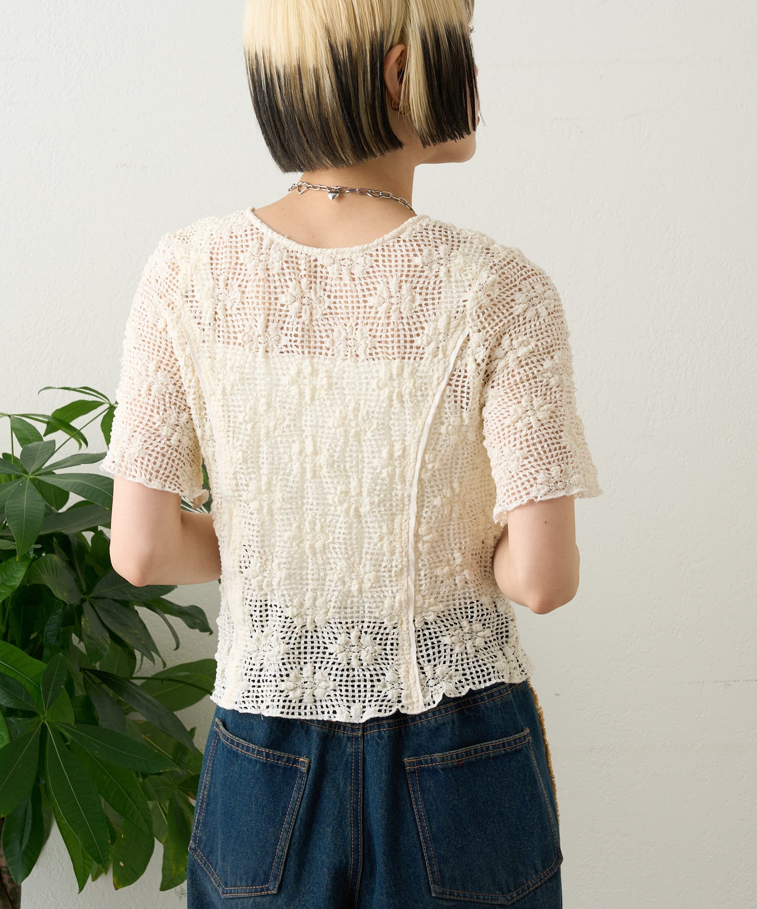 フラワーメッシュリボンブラウス | w closet(ダブルクローゼット