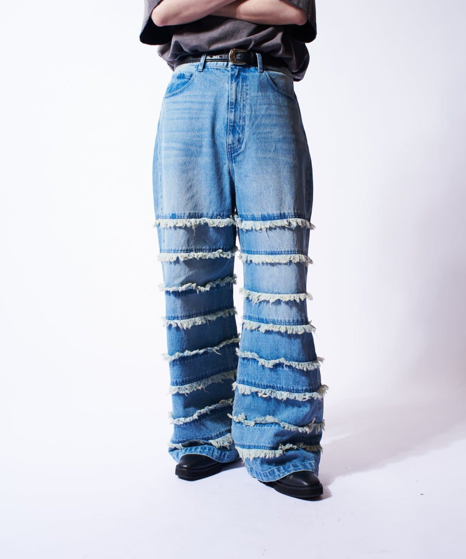 OUTLET(アウトレット) 【Lui's】スタックワイドバギーデニム