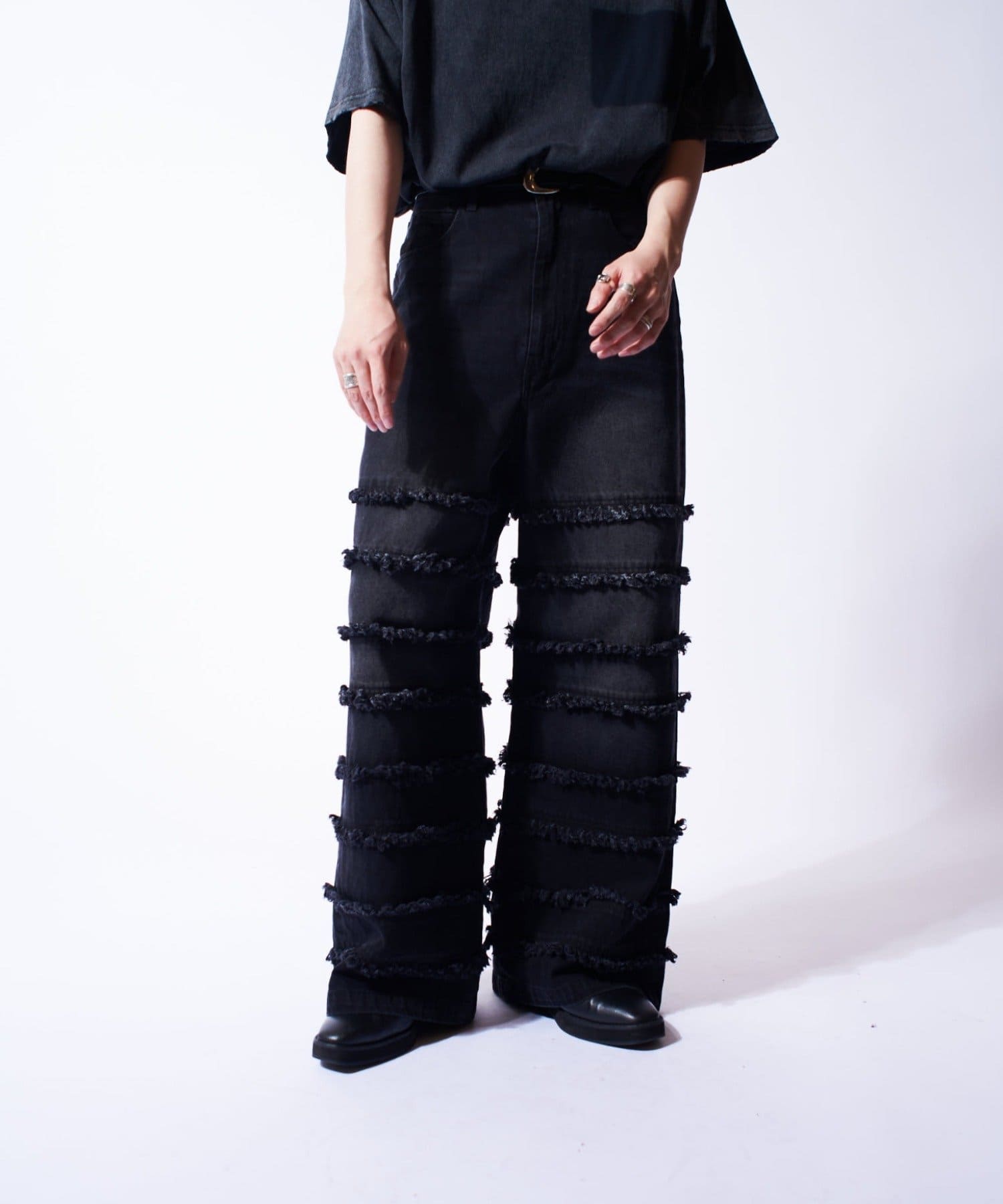 OUTLET(アウトレット) 【Lui's】スタックワイドバギーデニム