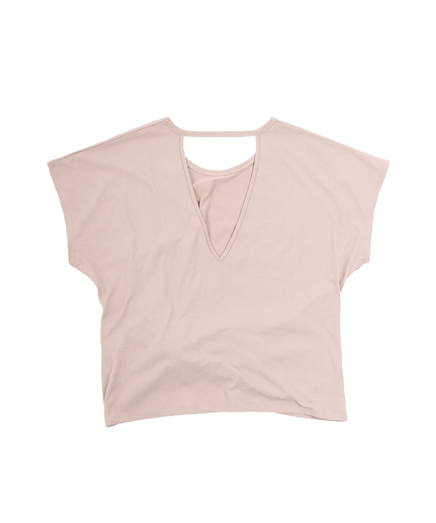 3COINS(スリーコインズ) バックオープンTシャツ／hemle