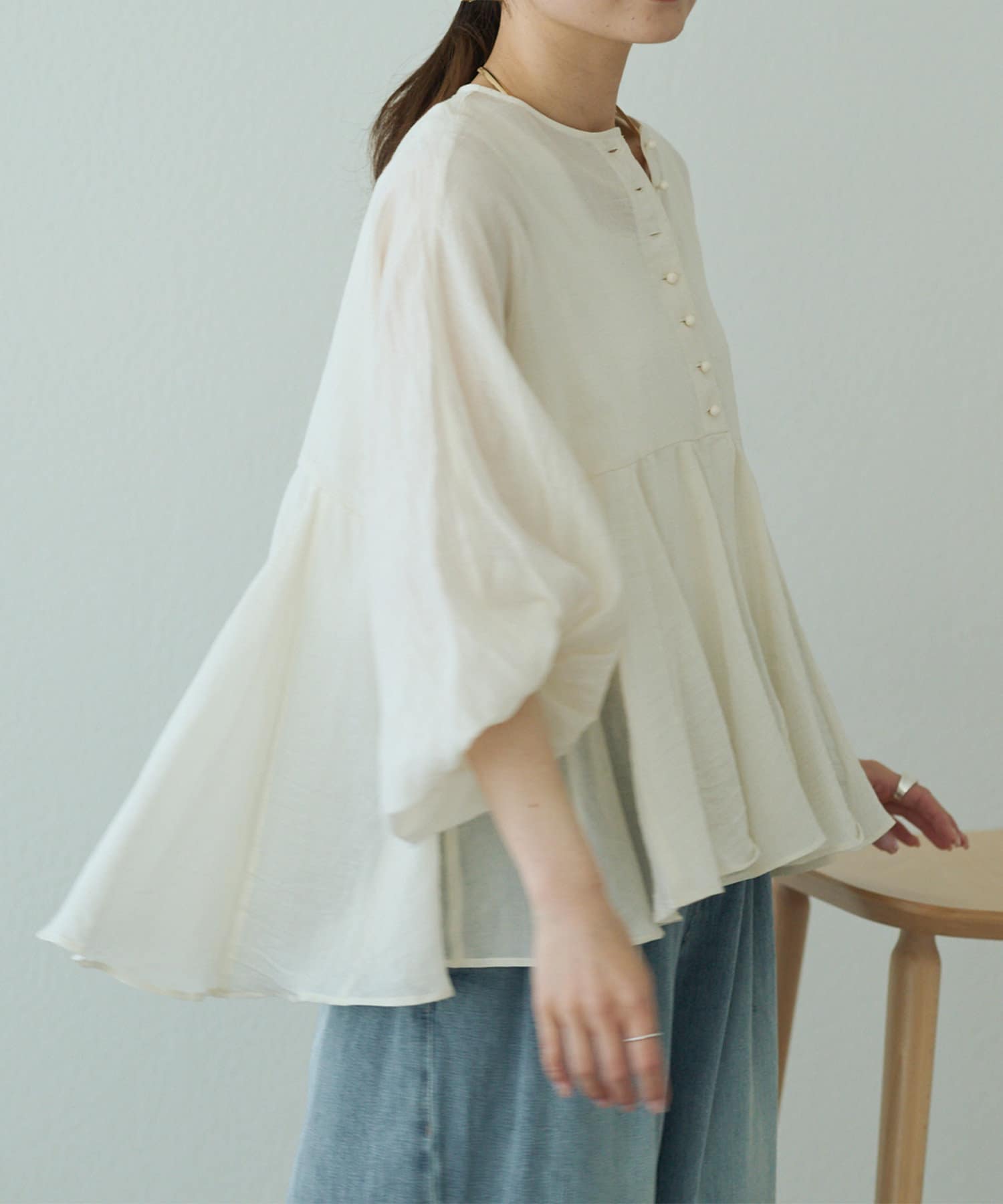 ブラウス シャツ SHEER COTTON SILK レディース plage ブラウス シャツ cotton/silk tiered レディース
