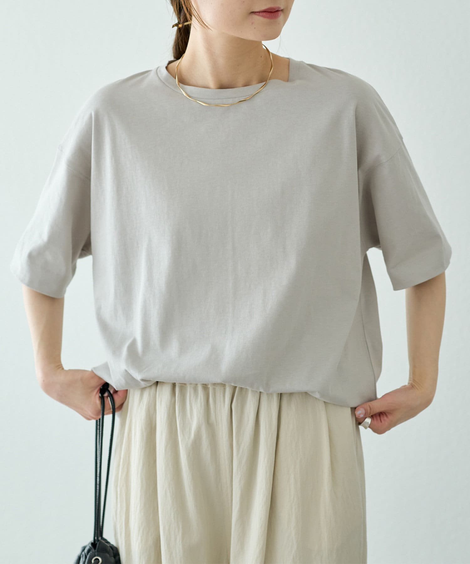 PUAL CE CIN(ピュアルセシン) 【汗シミ防止】ワンポイントロゴTシャツ