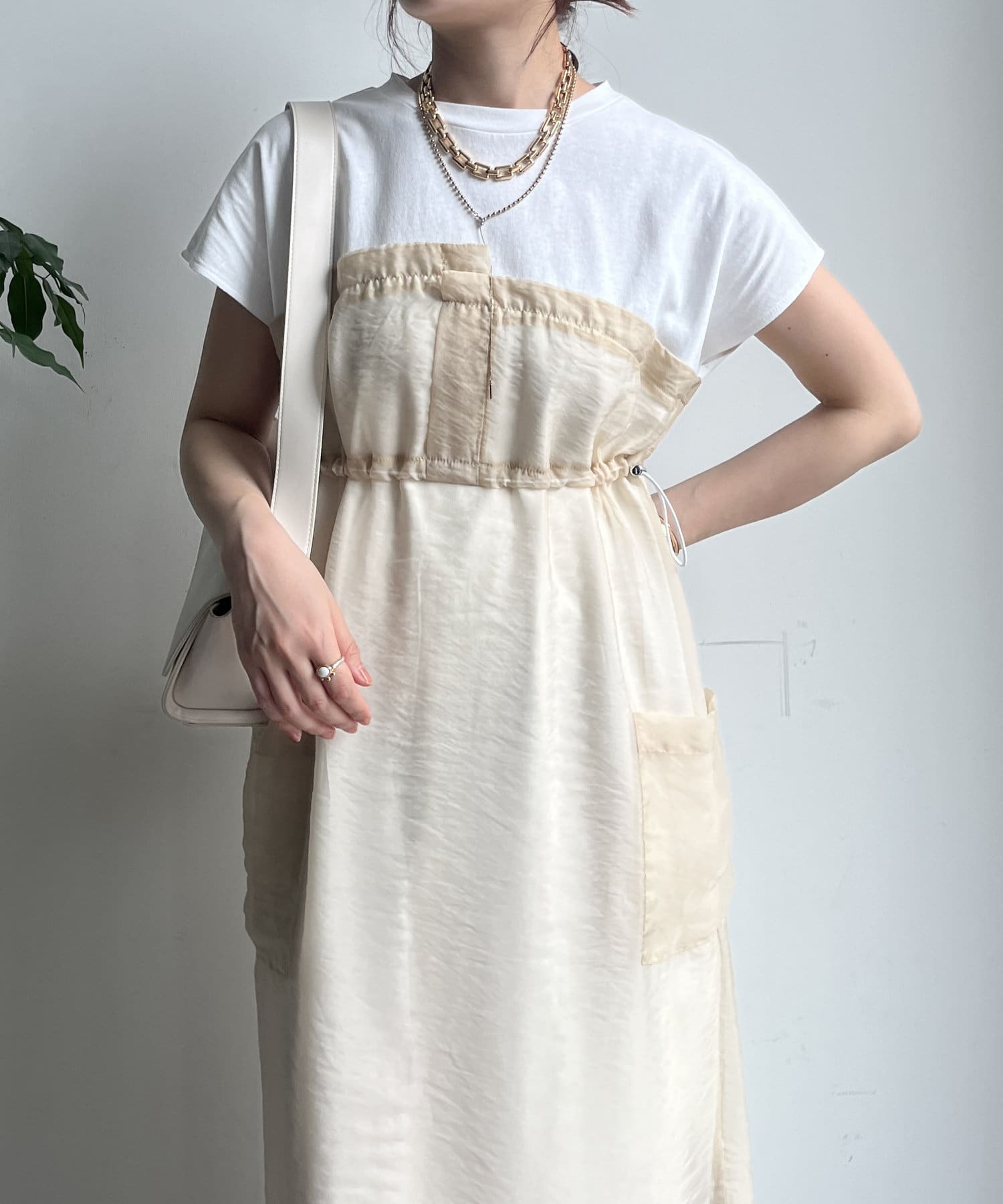 DouDou（ドゥドゥ）の「NEWドルマン切替ワンピース（ワンピース