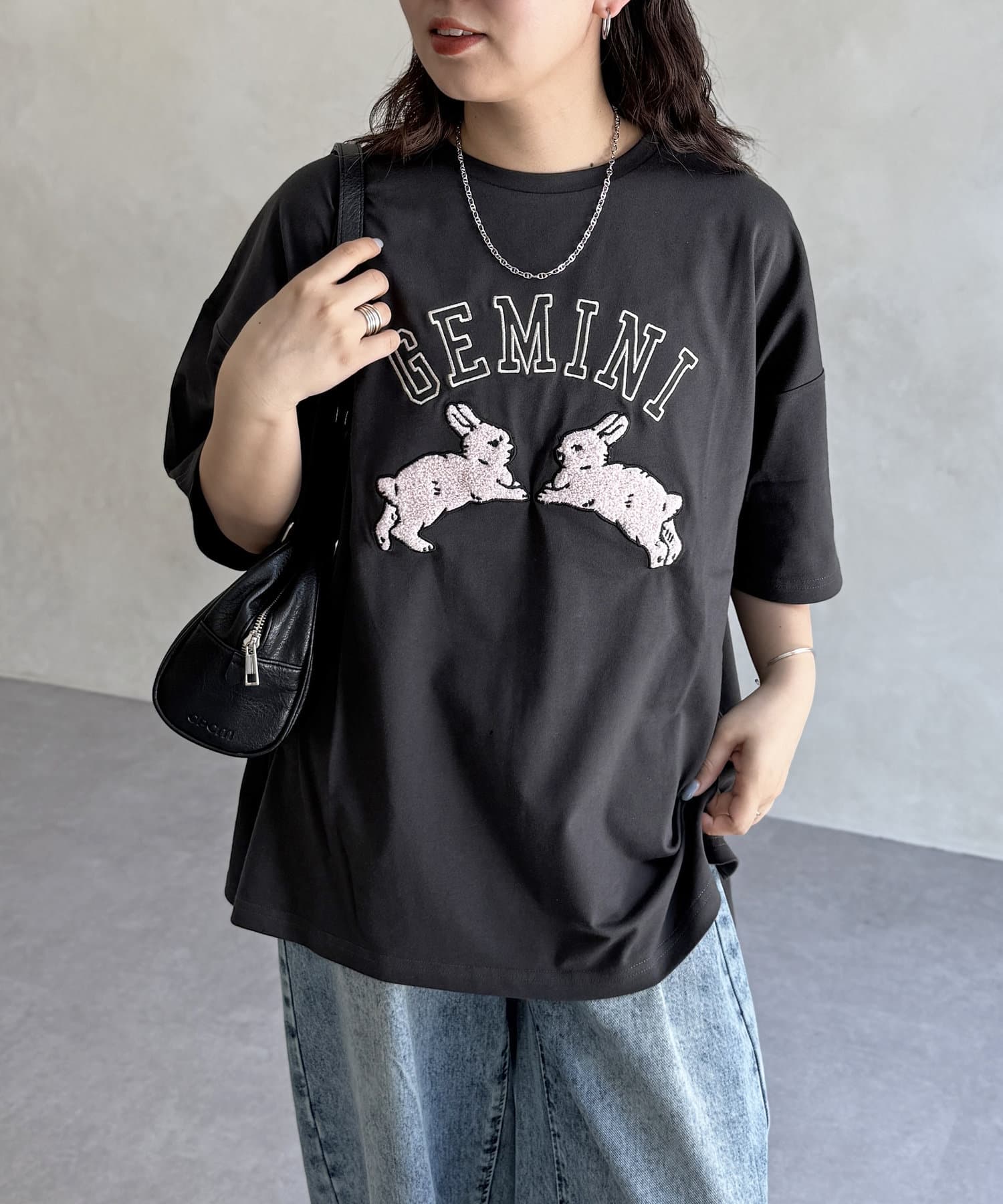 CPCM(シーピーシーエム) うさぎサガラ刺繍ビッグT