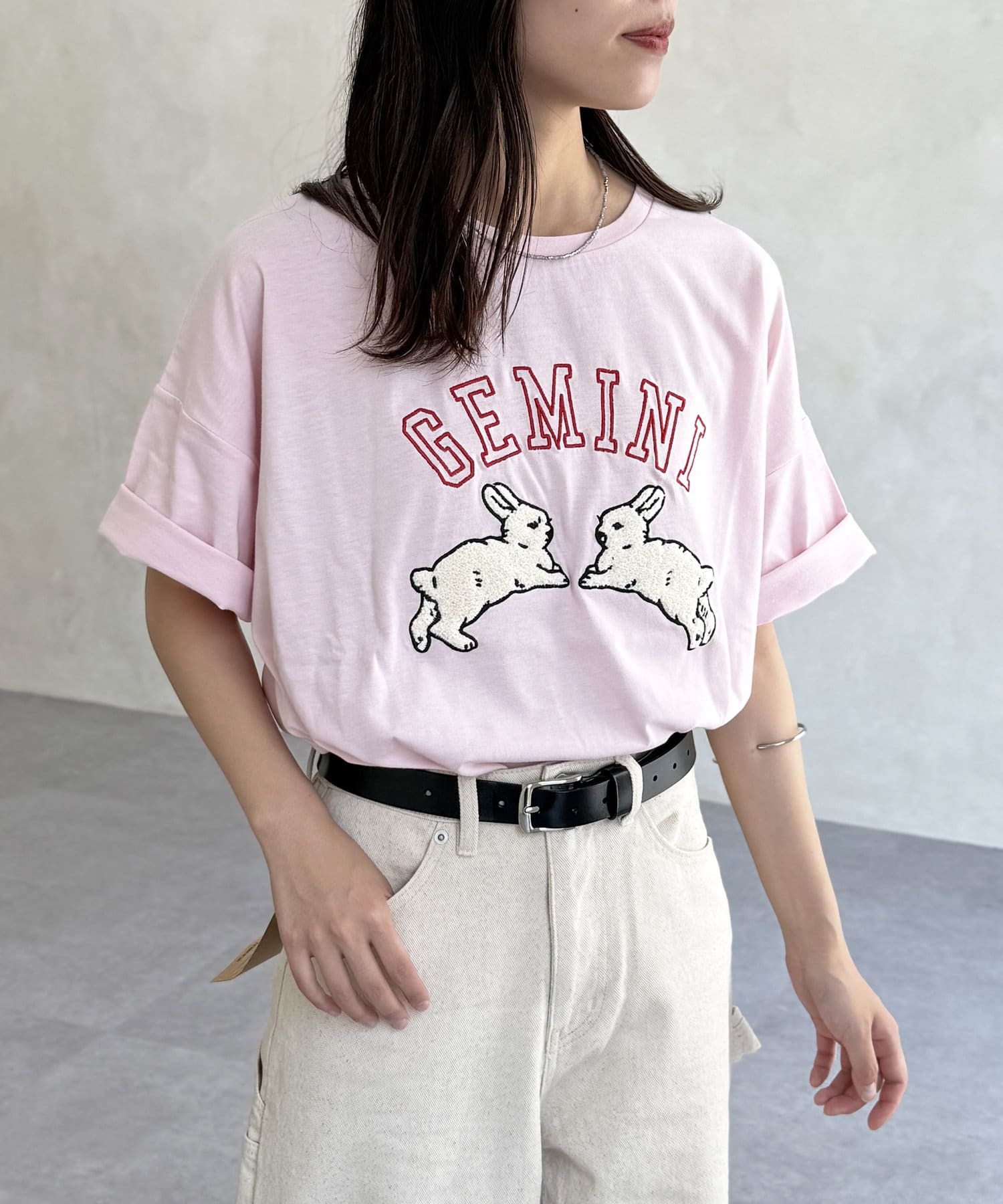 CPCM(シーピーシーエム) うさぎサガラ刺繍ビッグT