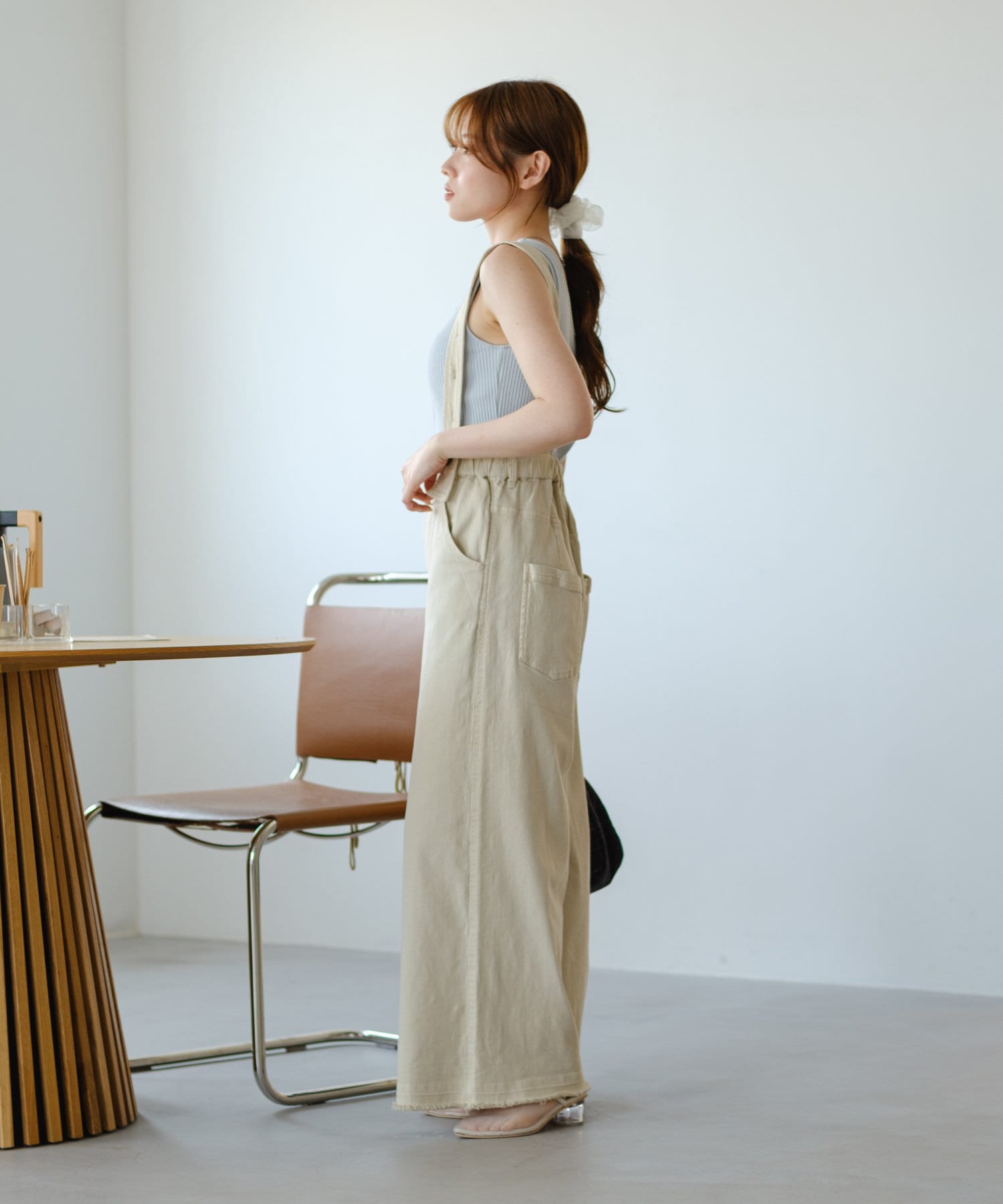 Kastane(カスタネ) 【低身長サイズ/2サイズ展開】サスペンダー付きパンツ