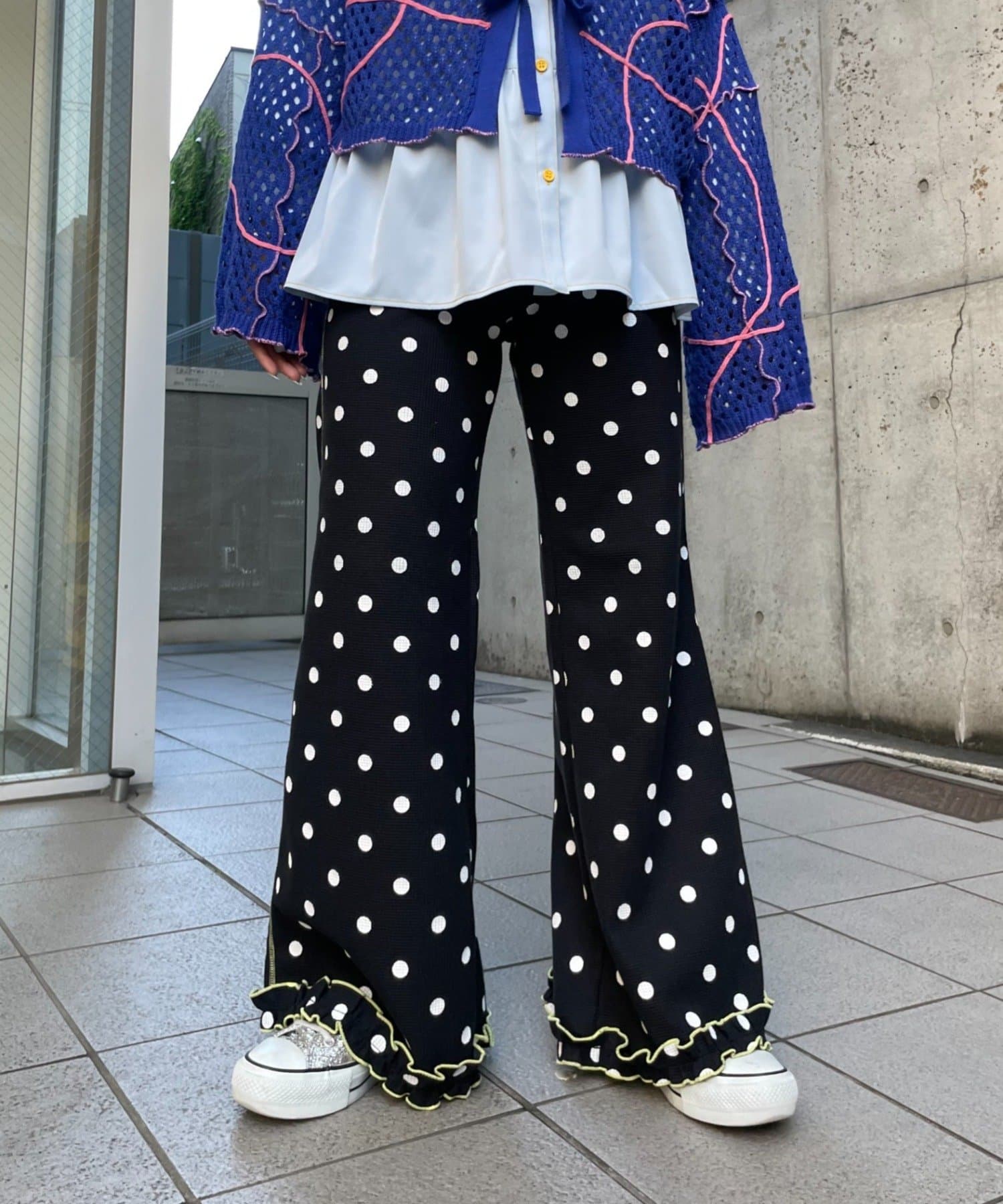 CIAOPANIC TYPY(チャオパニックティピー) 【HELLO.SANFRANCISCO】ワッフルフレアパンツ